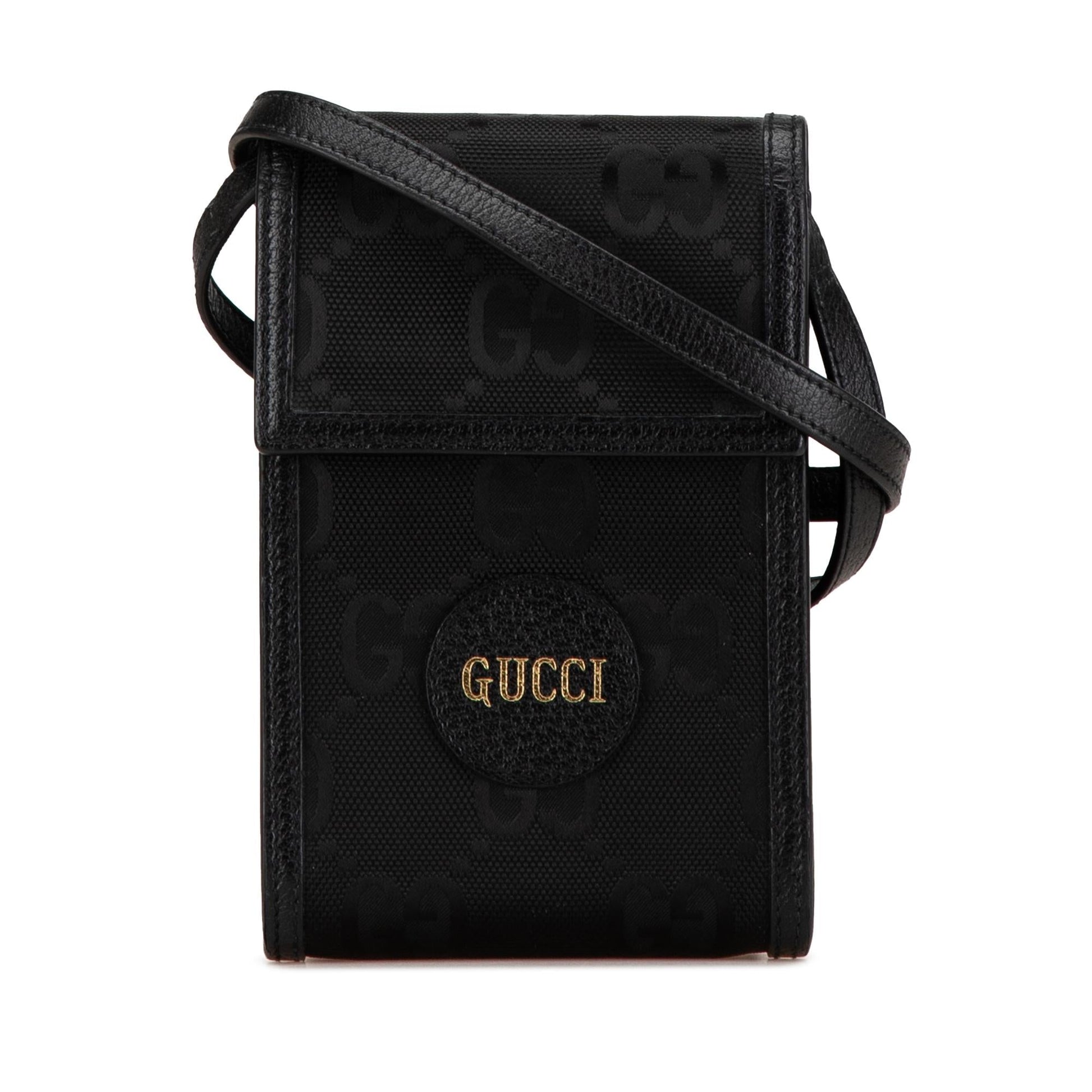 Gucci GG Off Grid Nylon Calf Black Mini Crossbody Bag Grid Crossbody