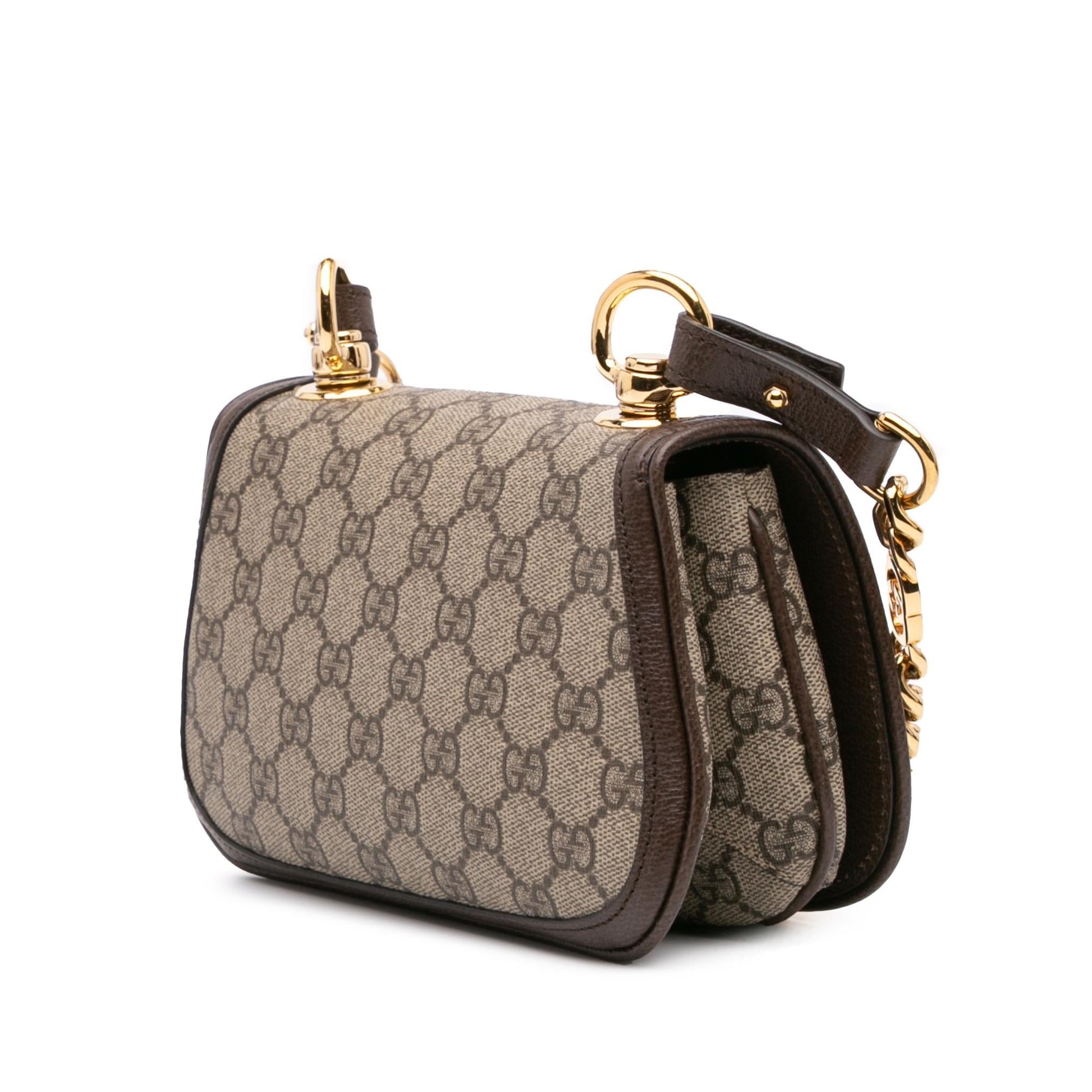 Gucci GG Supreme Blondie Canvas Brown Mini Satchel Bag Blondie Satchel