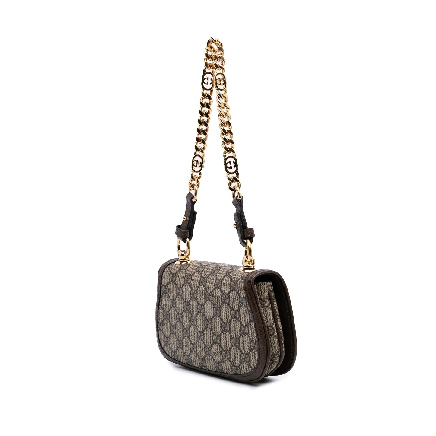 Gucci GG Supreme Blondie Canvas Brown Mini Satchel Bag