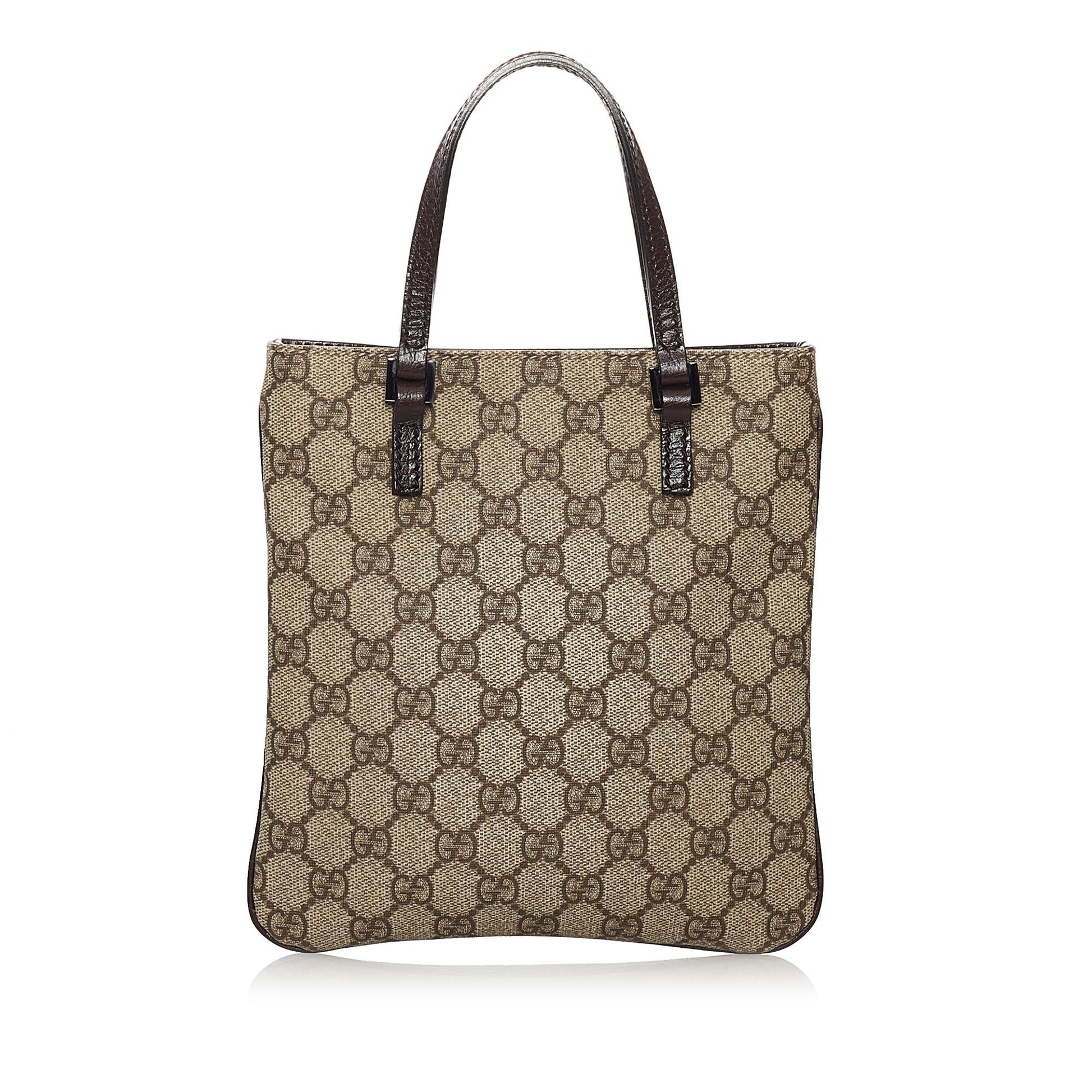 Gucci GG Supreme SHG Canvas Black Brown Mini Satchel Bag