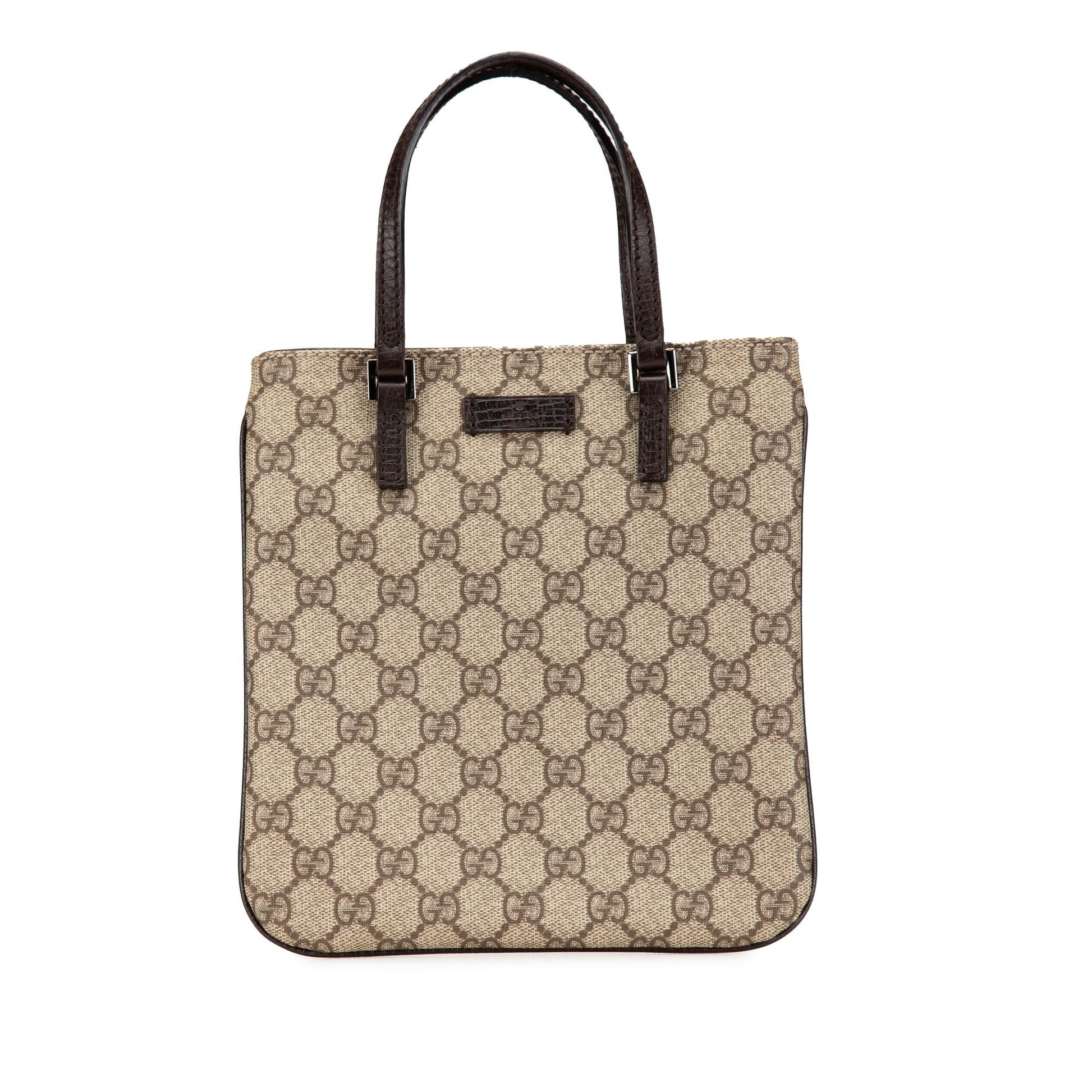 Gucci GG Supreme Canvas Calf Brown Mini Satchel Bag