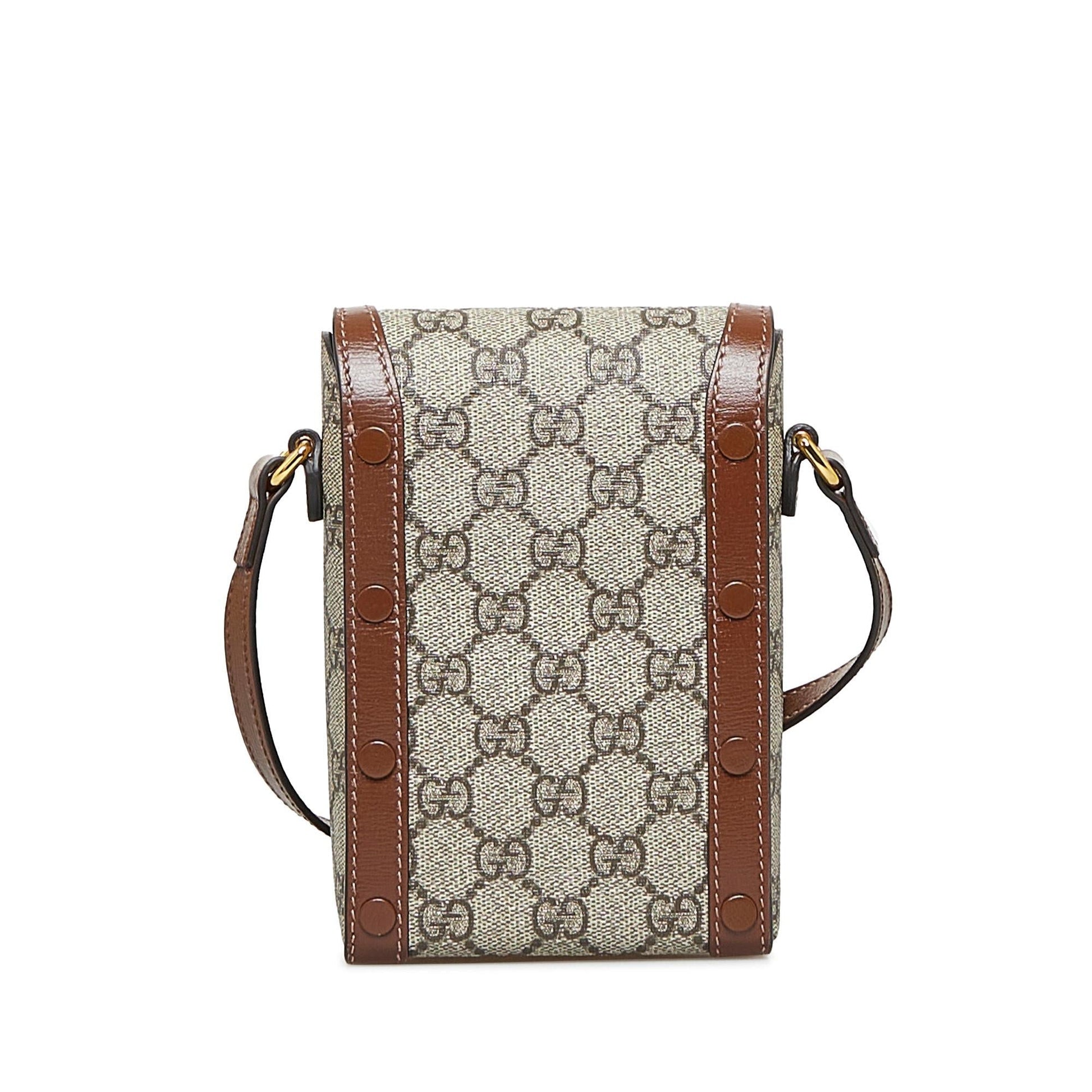 Gucci GG Supreme Horsebit SHG-UTCgC3 Canvas Brown Mini Crossbody Bag