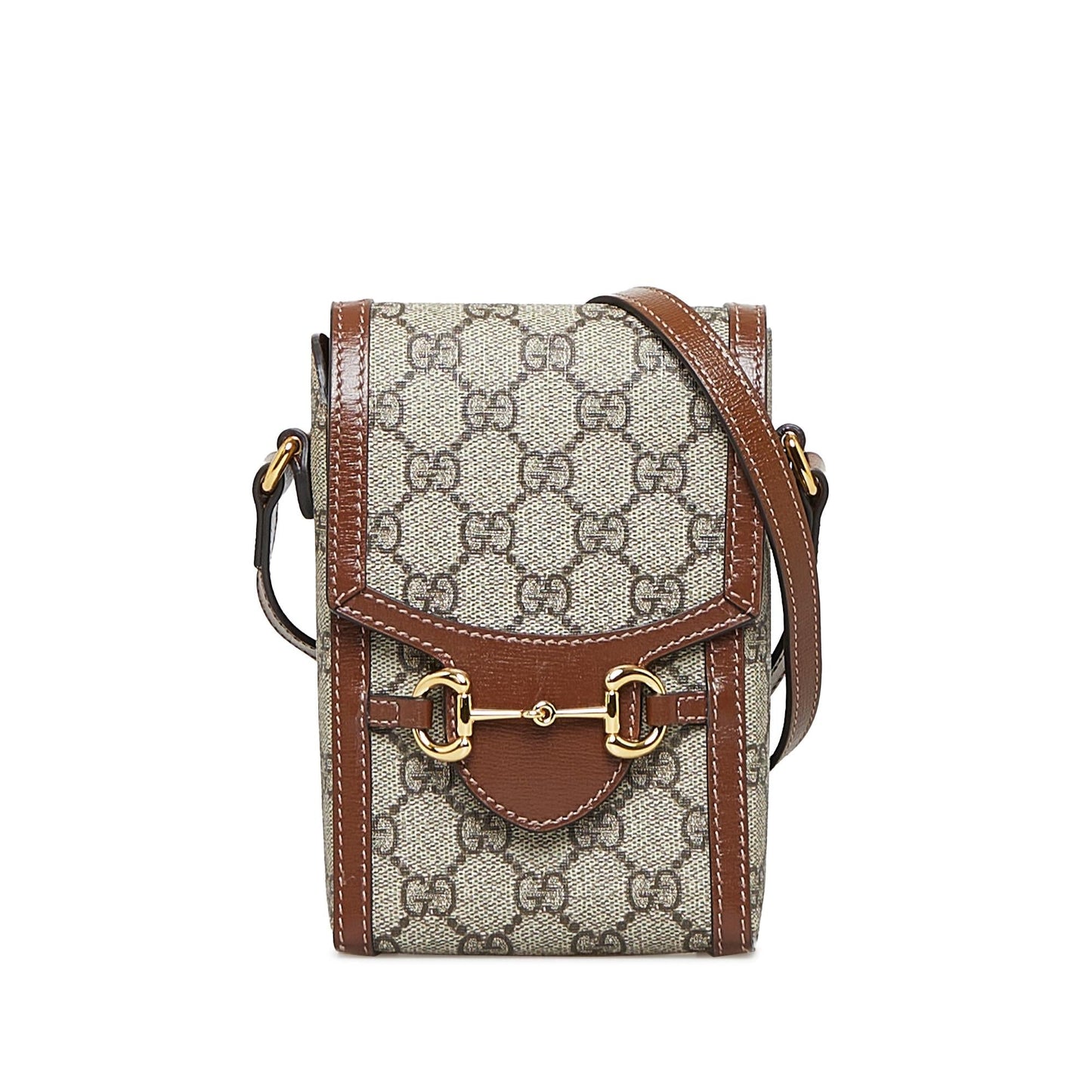 Gucci GG Supreme Horsebit SHG-UTCgC3 Canvas Brown Mini Crossbody Bag