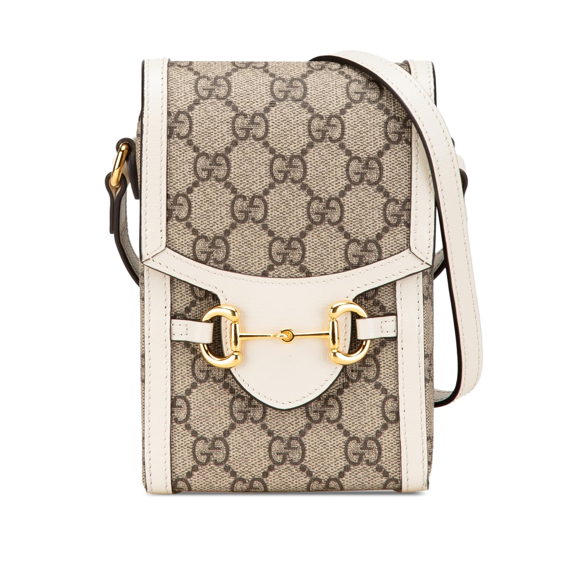 Gucci GG Supreme Horsebit Canvas Brown Mini Crossbody Bag Shg Qdt4Vo