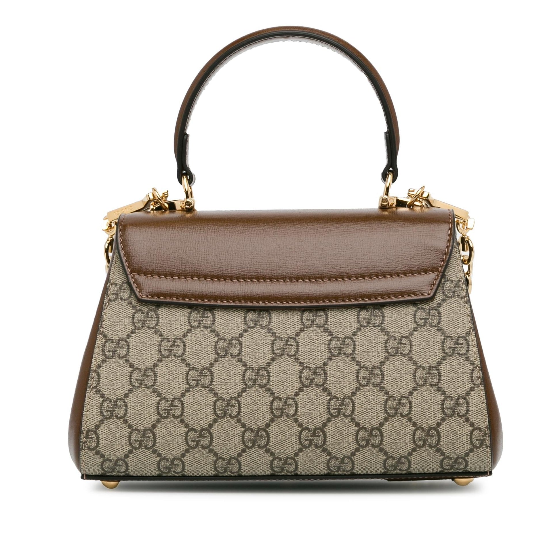 Gucci GG Supreme Horsebit SHG-SrwnA0 Canvas Calf Brown Mini Satchel Bag