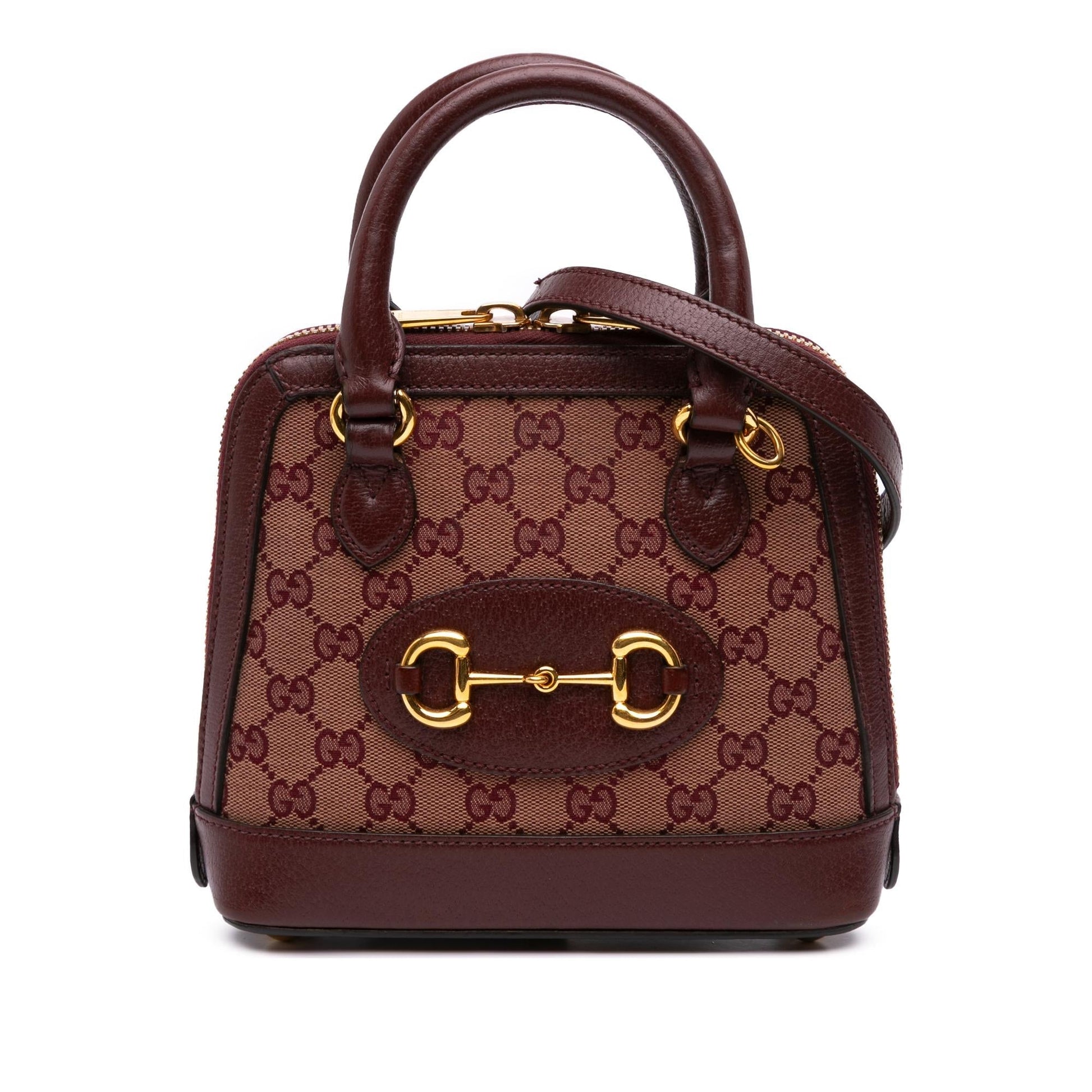 Gucci GG Supreme Horsebit Canvas Brown Mini Top Handle Satchel Bag Bag 1