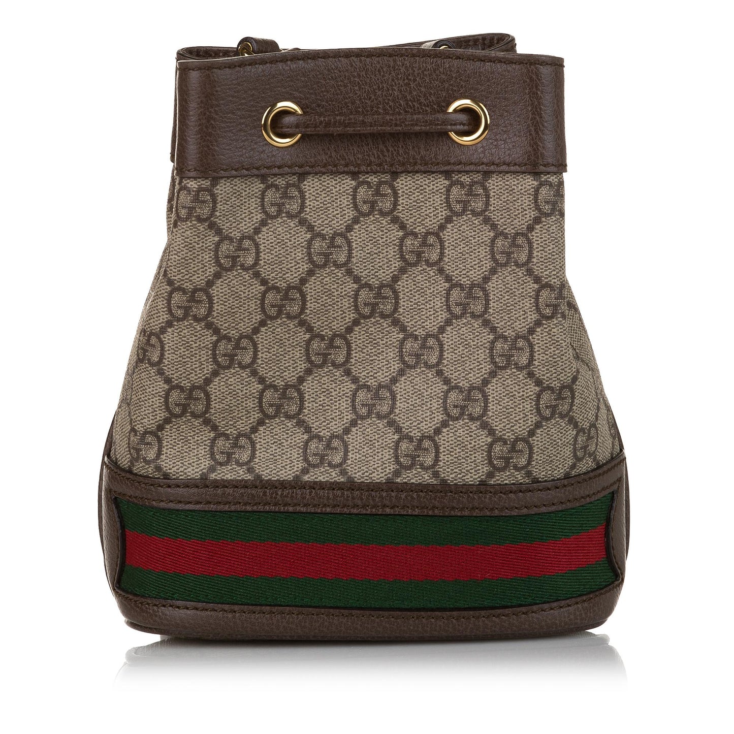 Gucci GG Supreme Ophidia Bucket SHG Canvas Calf Brown Mini Shoulder Bag