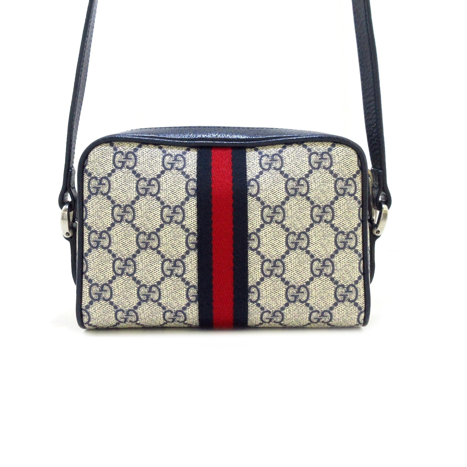 Gucci GG Supreme Ophidia SHG-YvnAqG Canvas Calf Grey Mini Crossbody Bag
