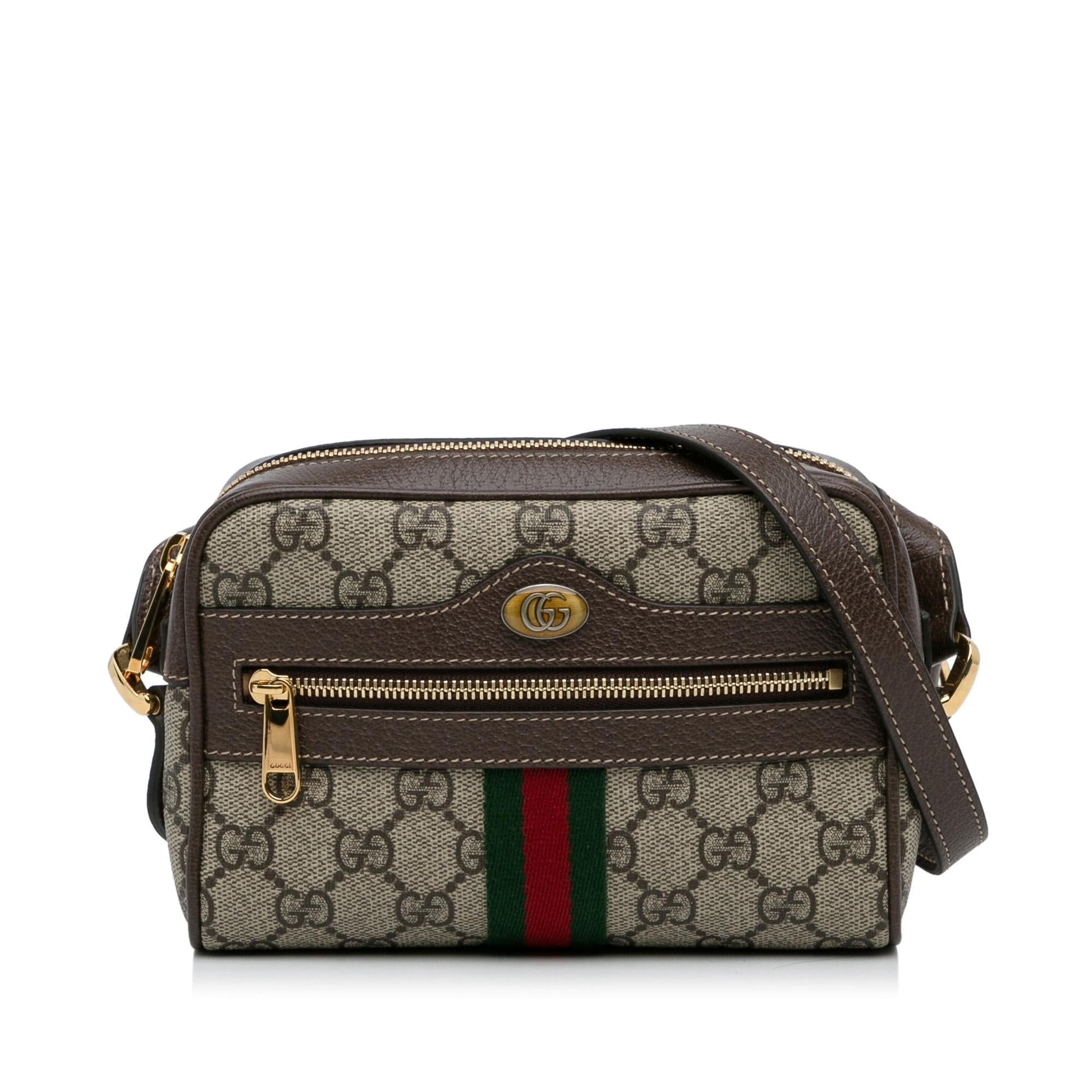 Gucci GG Supreme Ophidia SHG-PbO4IG Canvas Calf Brown Mini Crossbody Bag