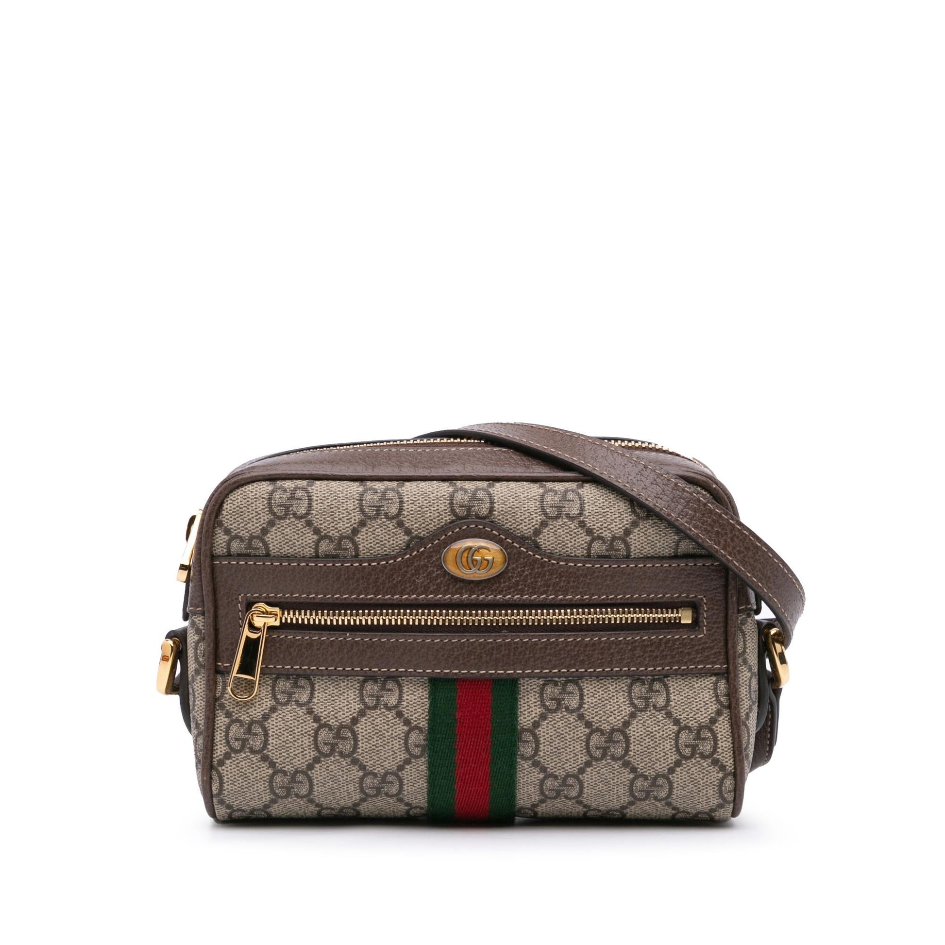 Gucci GG Supreme Ophidia Canvas Brown Mini Crossbody Bag