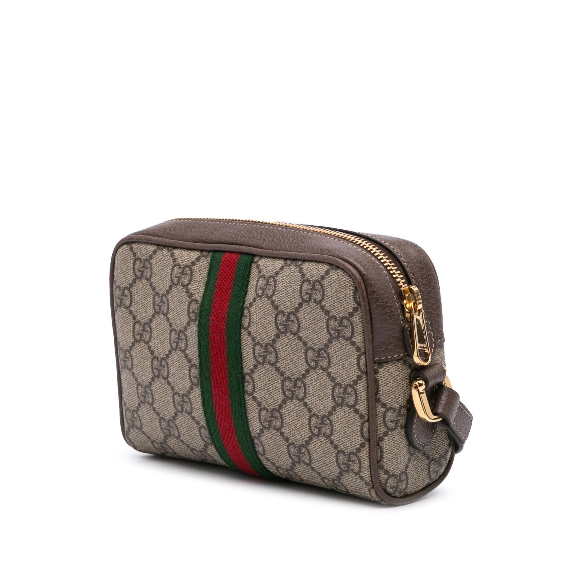 Gucci GG Supreme Ophidia Canvas Brown Mini Crossbody Bag