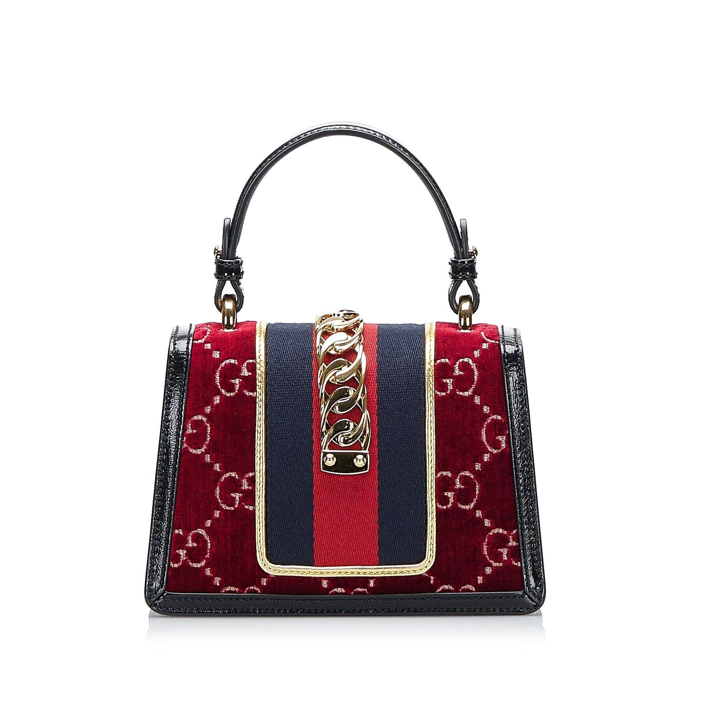 Gucci GG Velvet Sylvie SHG-DMuxoM Calf Red Mini Satchel Bag