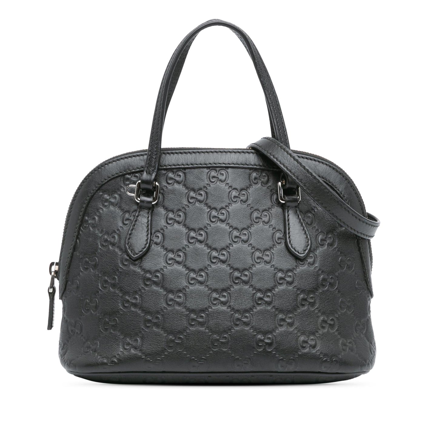Gucci Guccissima Dome SHG-6f7zbp Calf Black Mini Satchel Bag