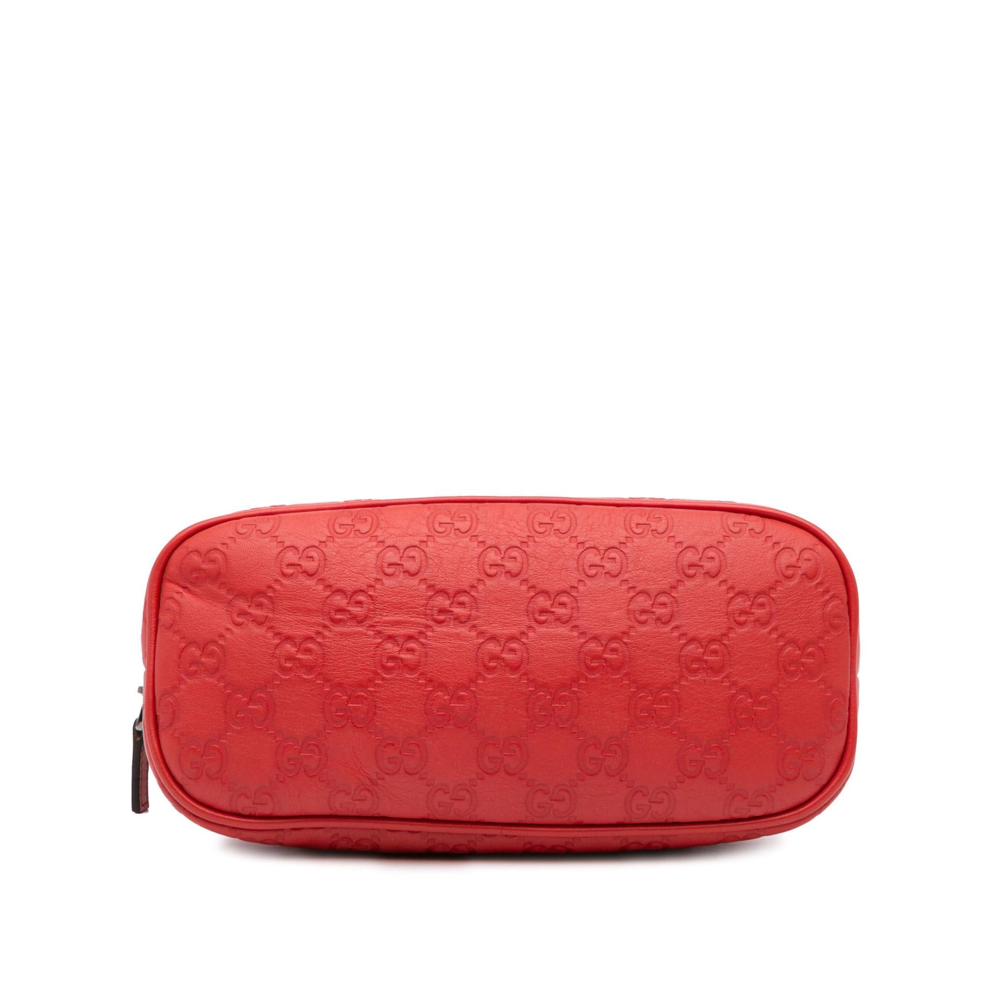 Gucci Guccissima Dome Calf Red Mini Satchel Bag