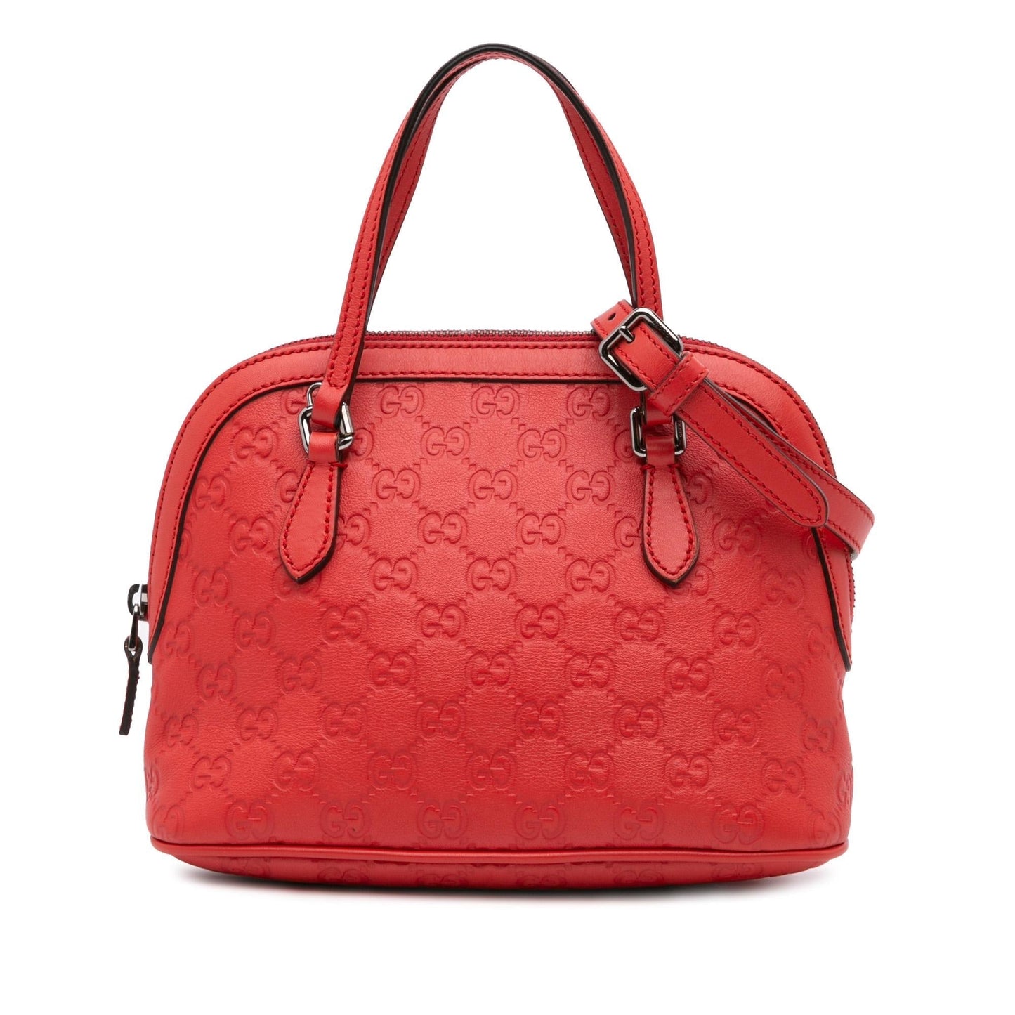 Gucci Guccissima Dome Calf Red Mini Satchel Bag