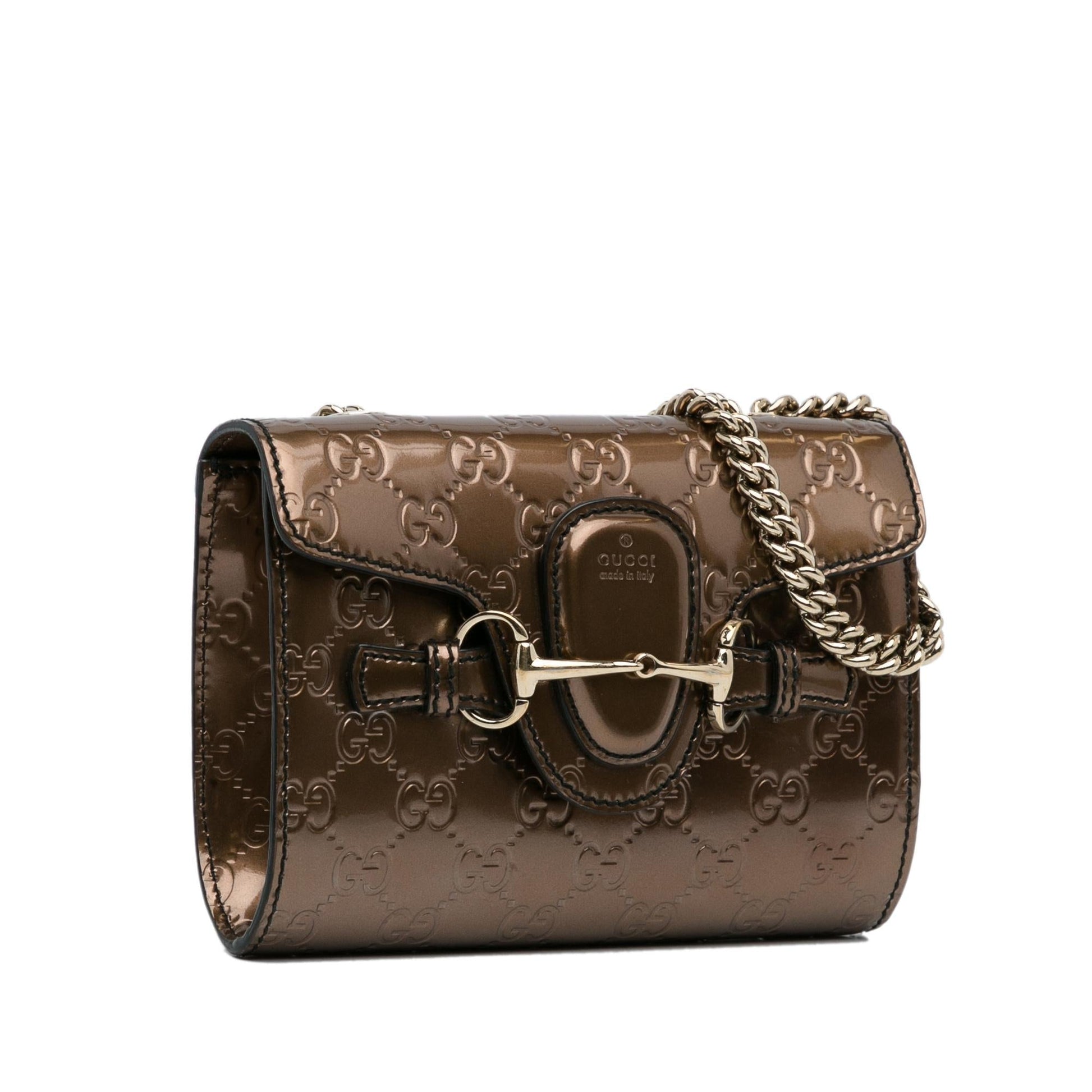 Gucci Guccissima Emily SHG-sCktM7 Calf Brown Mini Crossbody Bag