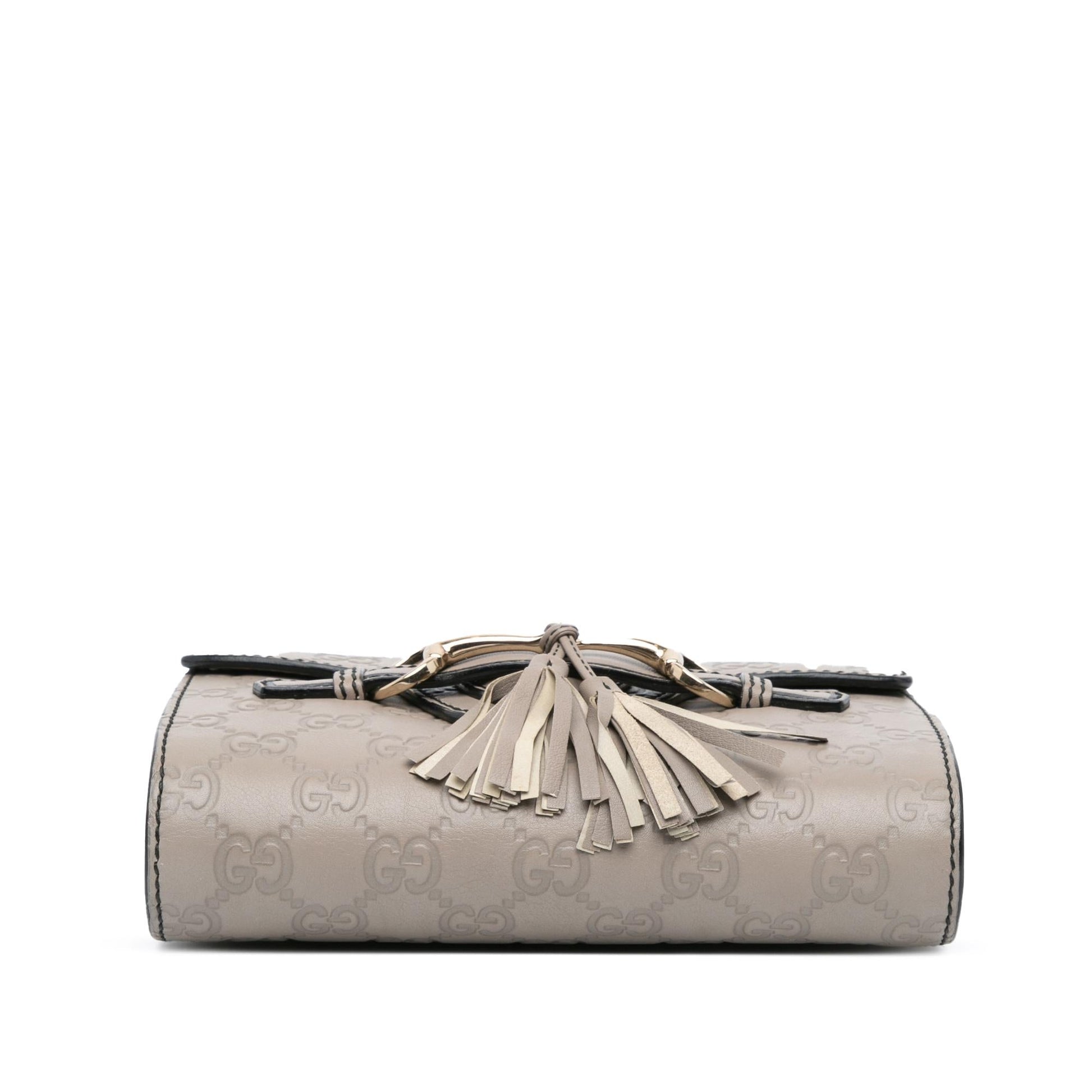 Gucci Guccissima Emily Calf Grey Mini Crossbody Bag