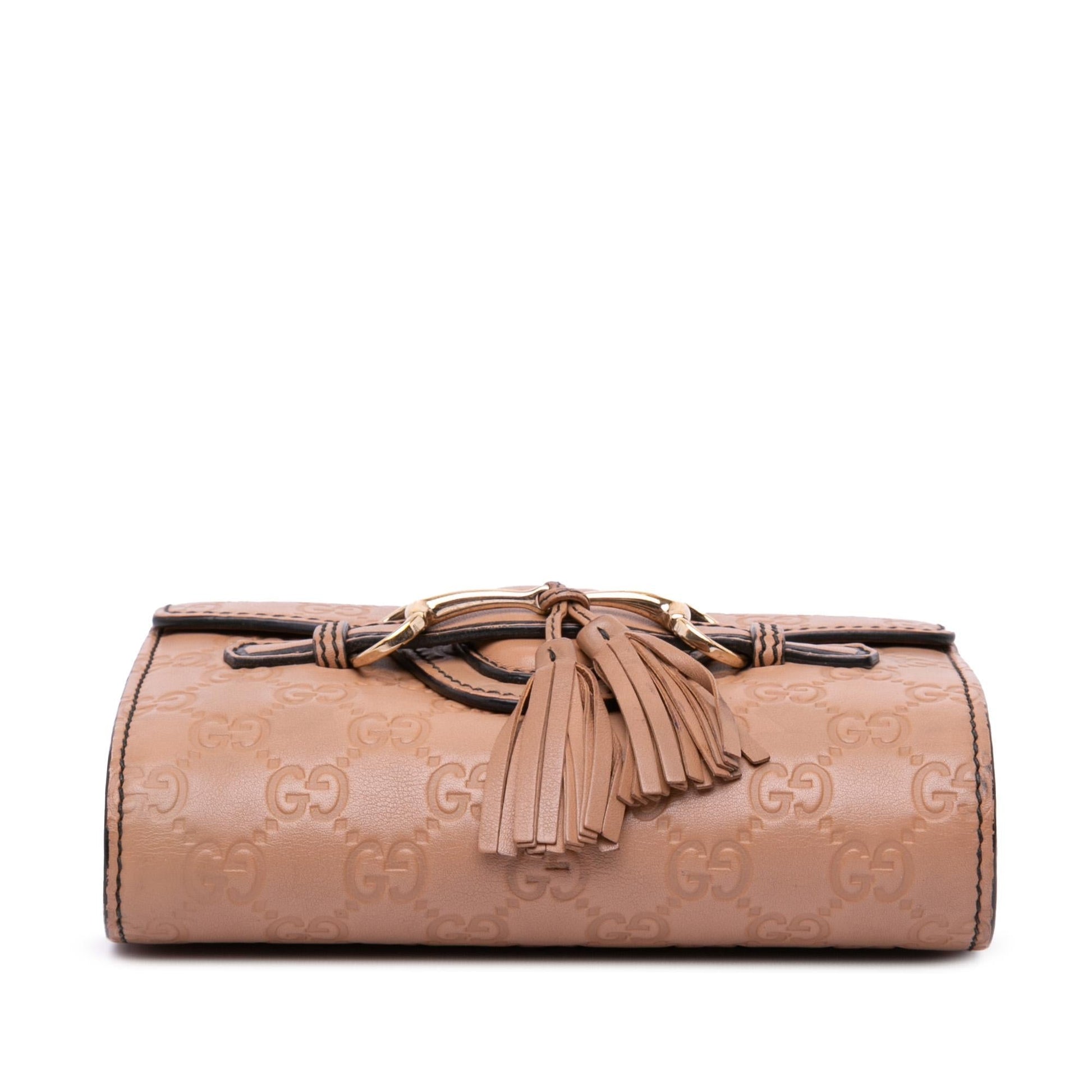 Gucci Guccissima Emily Calf Brown Mini Crossbody Bag