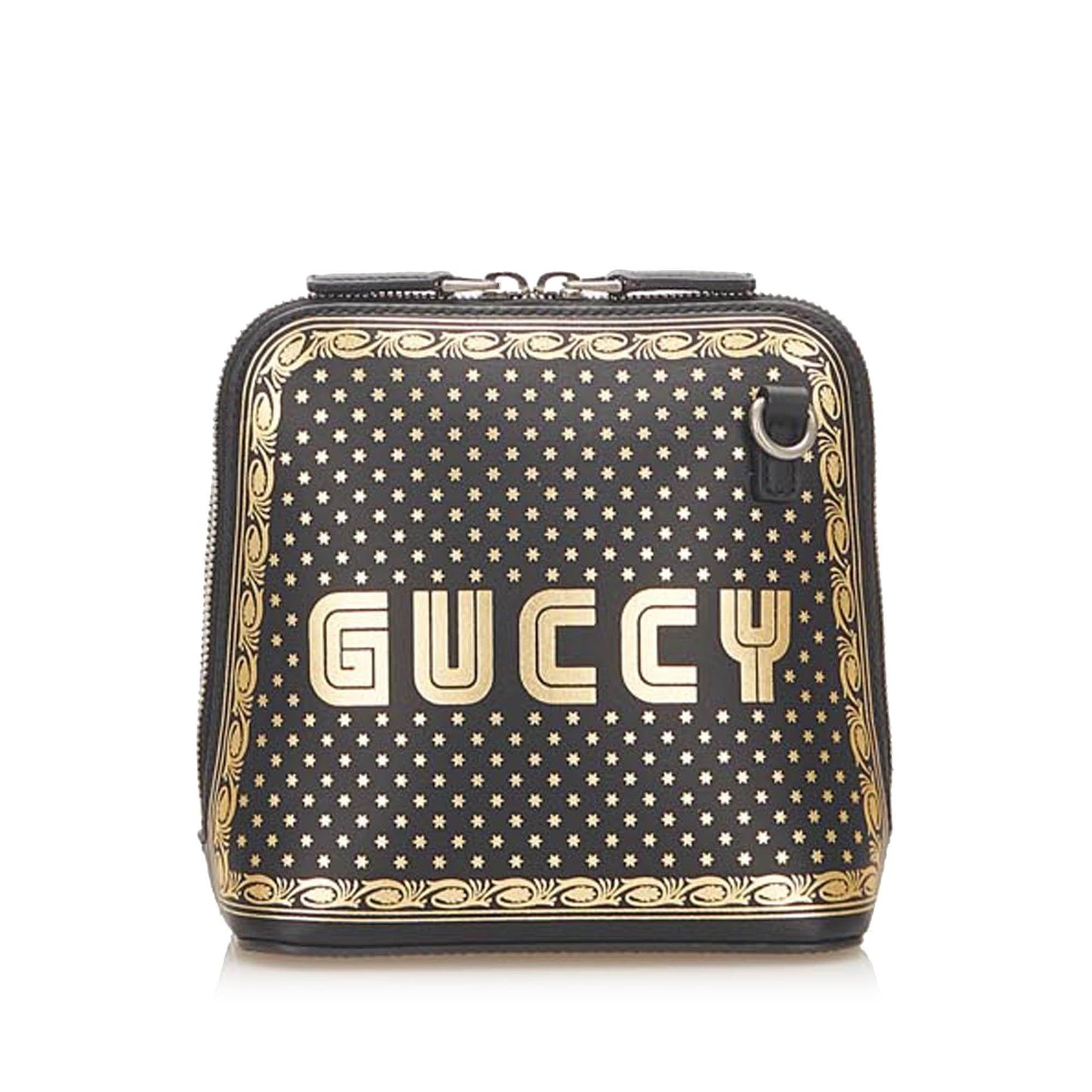 Gucci Guccy SHG Calf Black Gold Mini Crossbody Bag