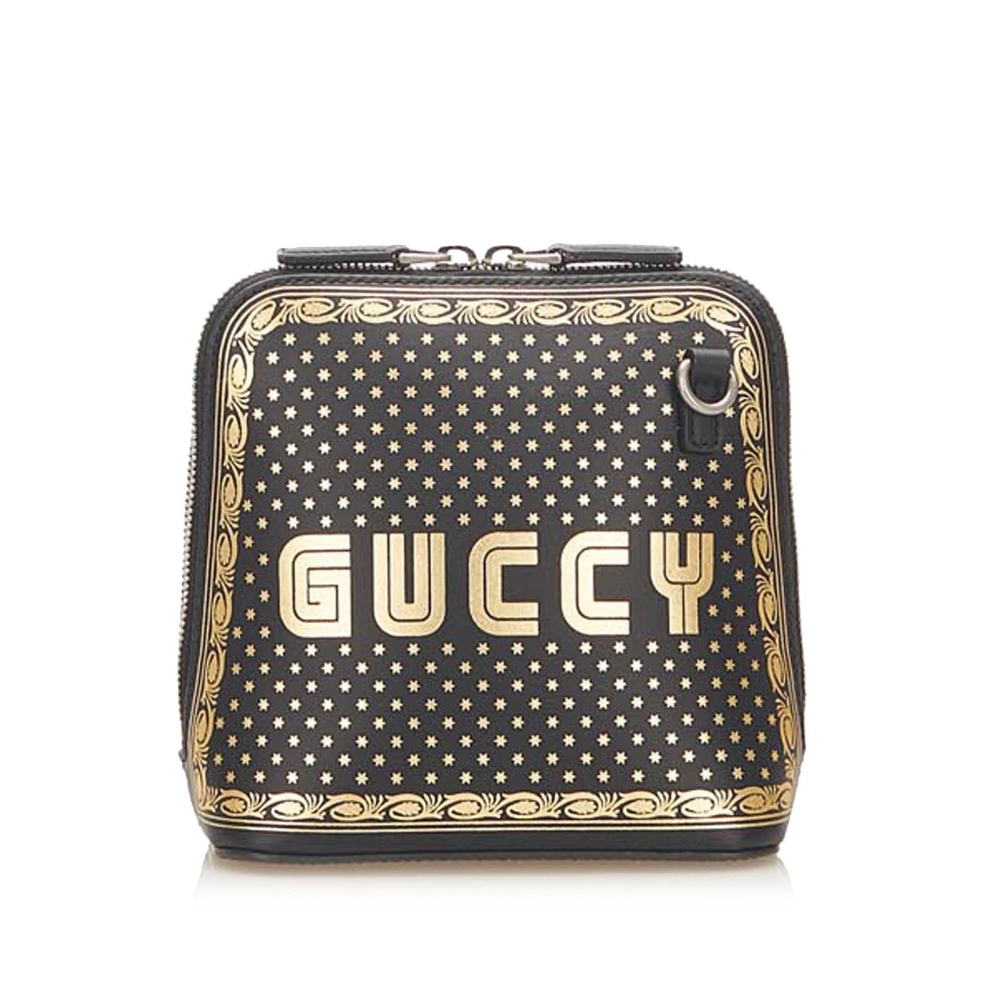 Gucci Guccy SHG Calf Black Gold Mini Crossbody Bag