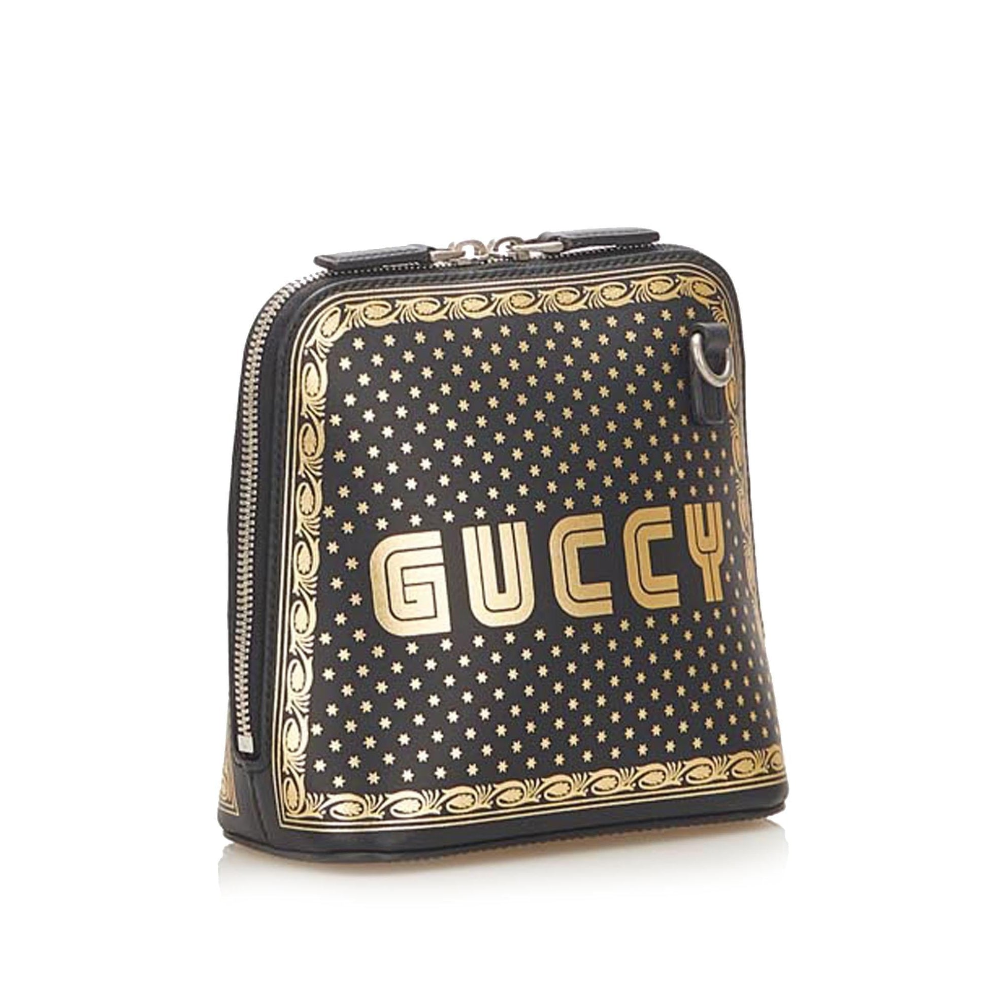 Gucci Guccy SHG Calf Black Gold Mini Crossbody Bag