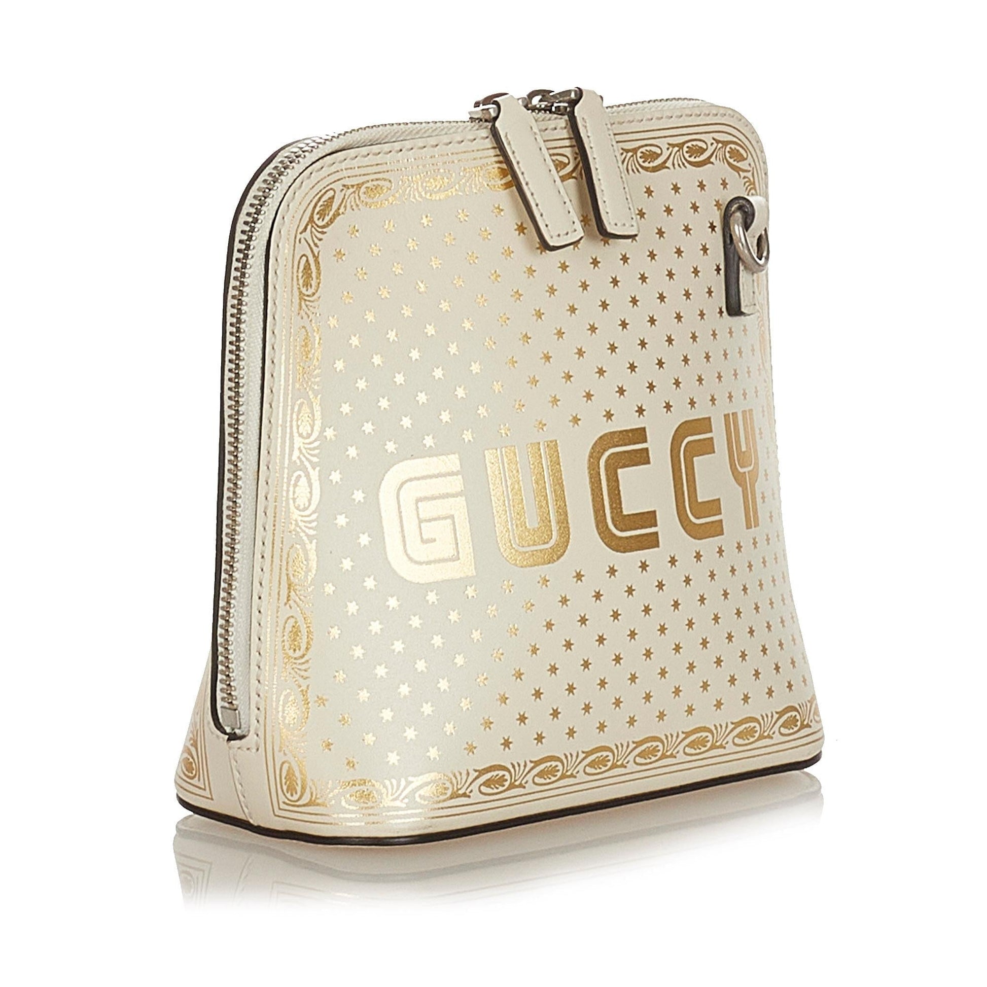 Gucci Guccy Sega SHG Calf White Gold Mini Crossbody Bag Bag Shg