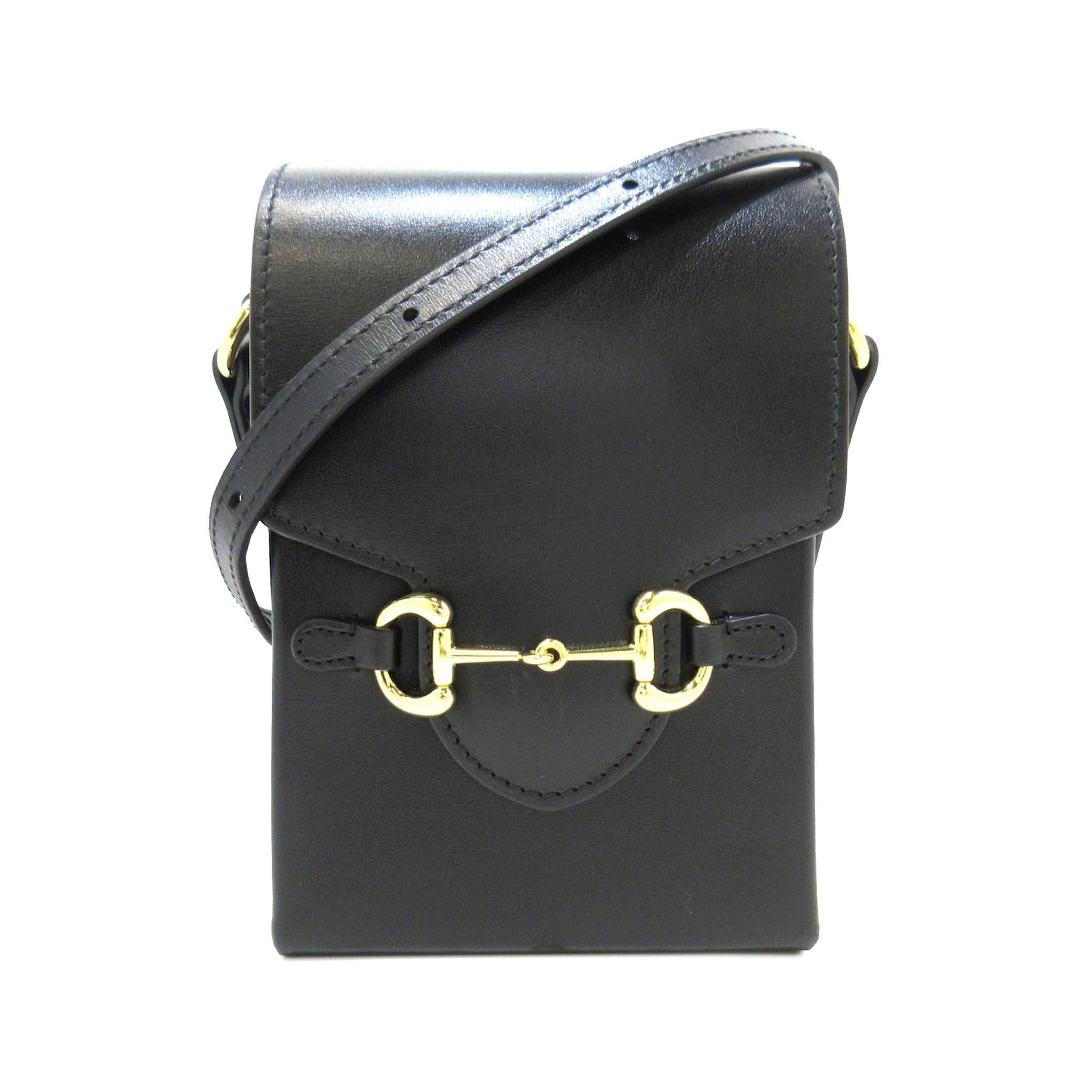 Gucci Horsebit SHG-bh9CIu Calf Black Mini Crossbody Bag