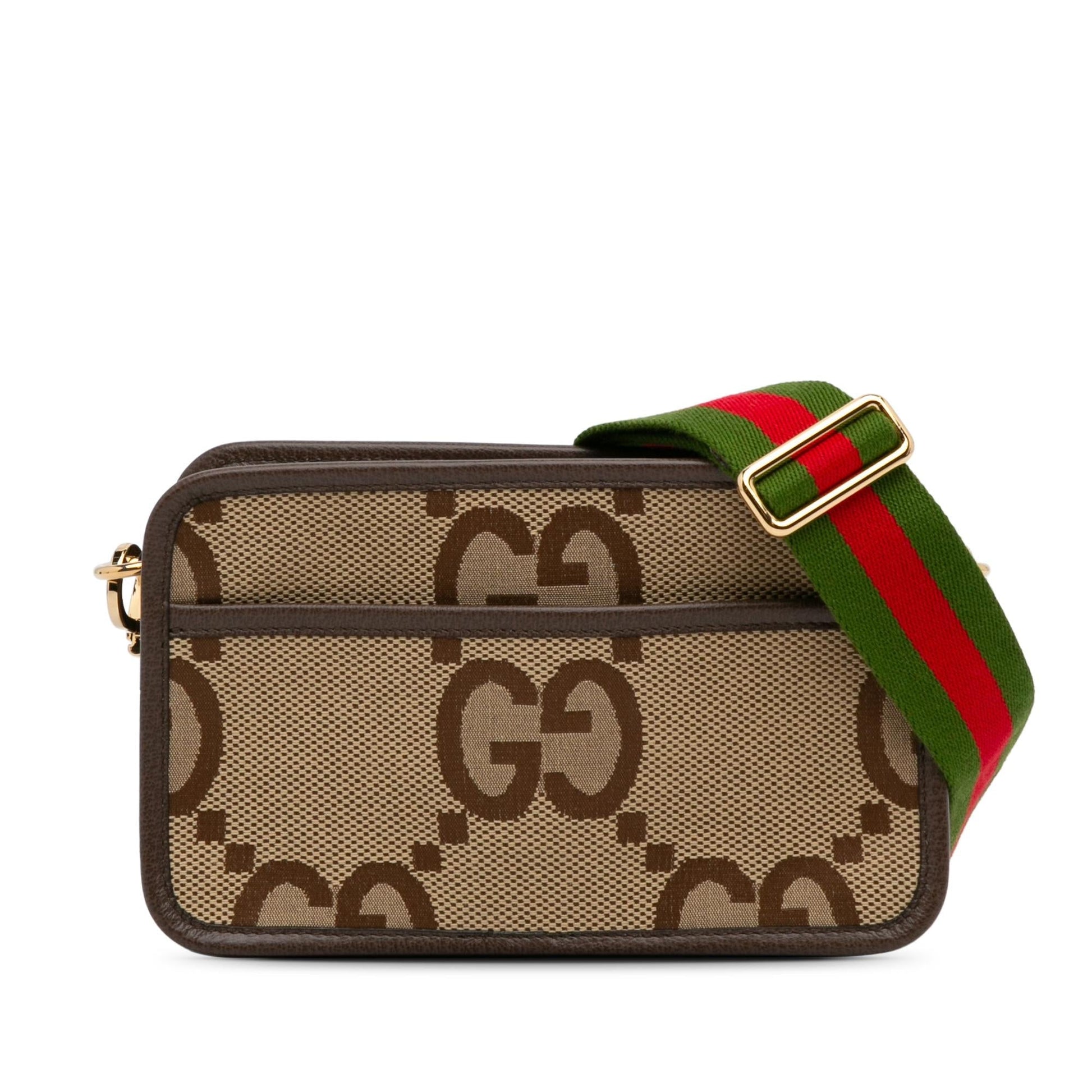 Gucci Jumbo GG SHG-FKXWG3 Canvas Brown Mini Crossbody Bag