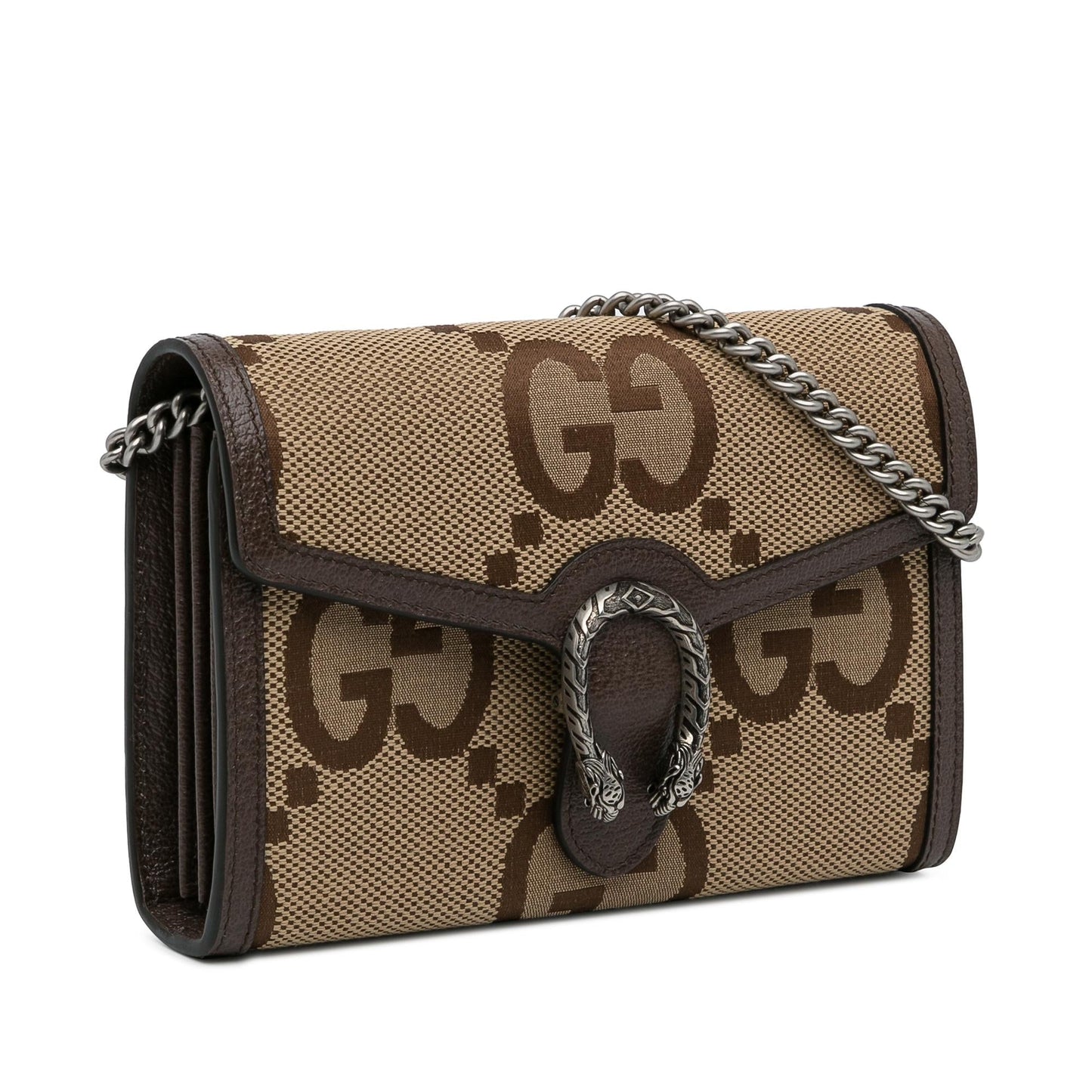 Gucci Jumbo GG Dionysus Wallet on Canvas Brown Mini Chain Crossbody Bag