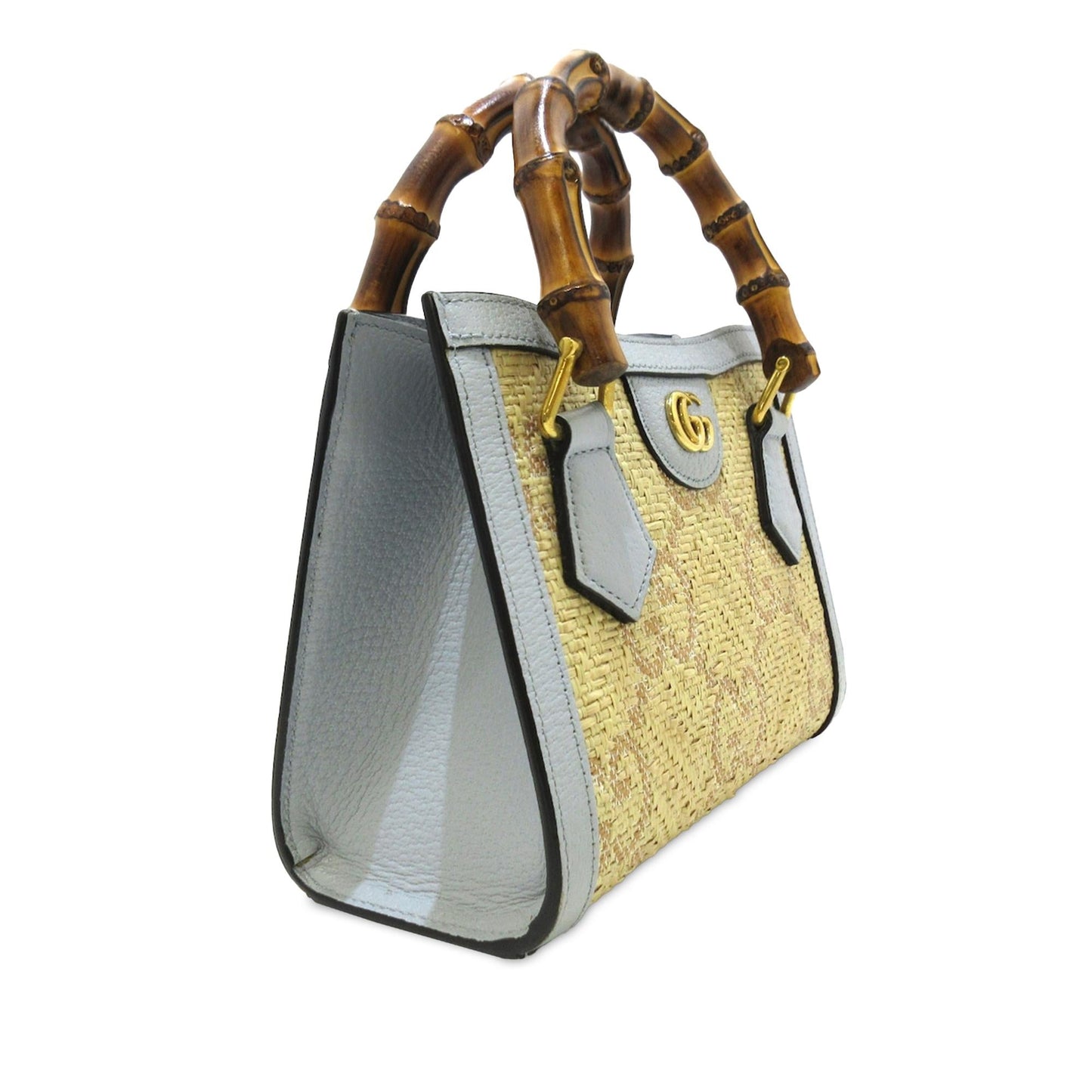 Gucci Jumbo GG Diana SHG-drcDRd Raffia Brown Mini Satchel Bag