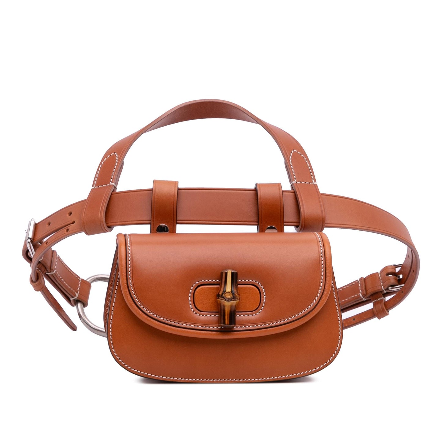 Gucci Bamboo Belt Leather Calf Brown Mini Accessory