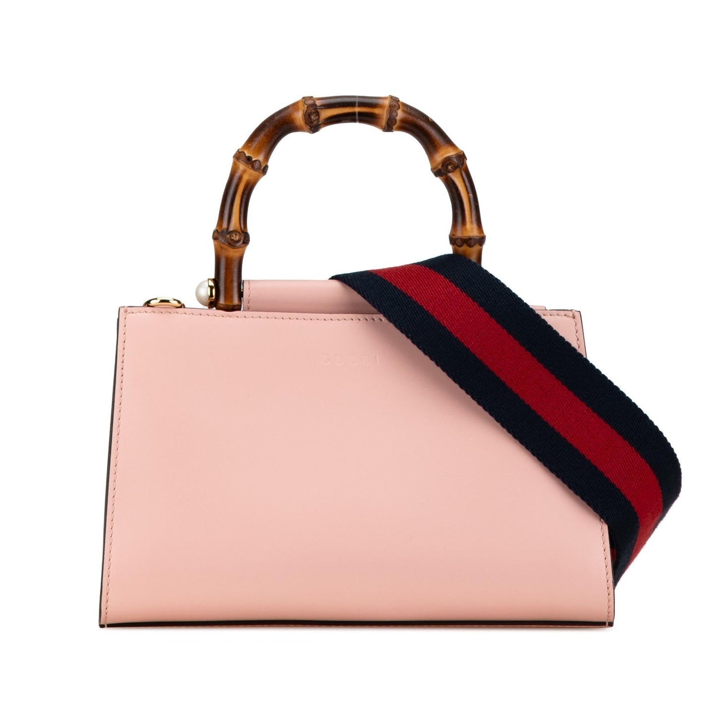 Gucci Bamboo Nymphaea SHG-AshhUs Leather Calf Pink Mini Satchel Bag