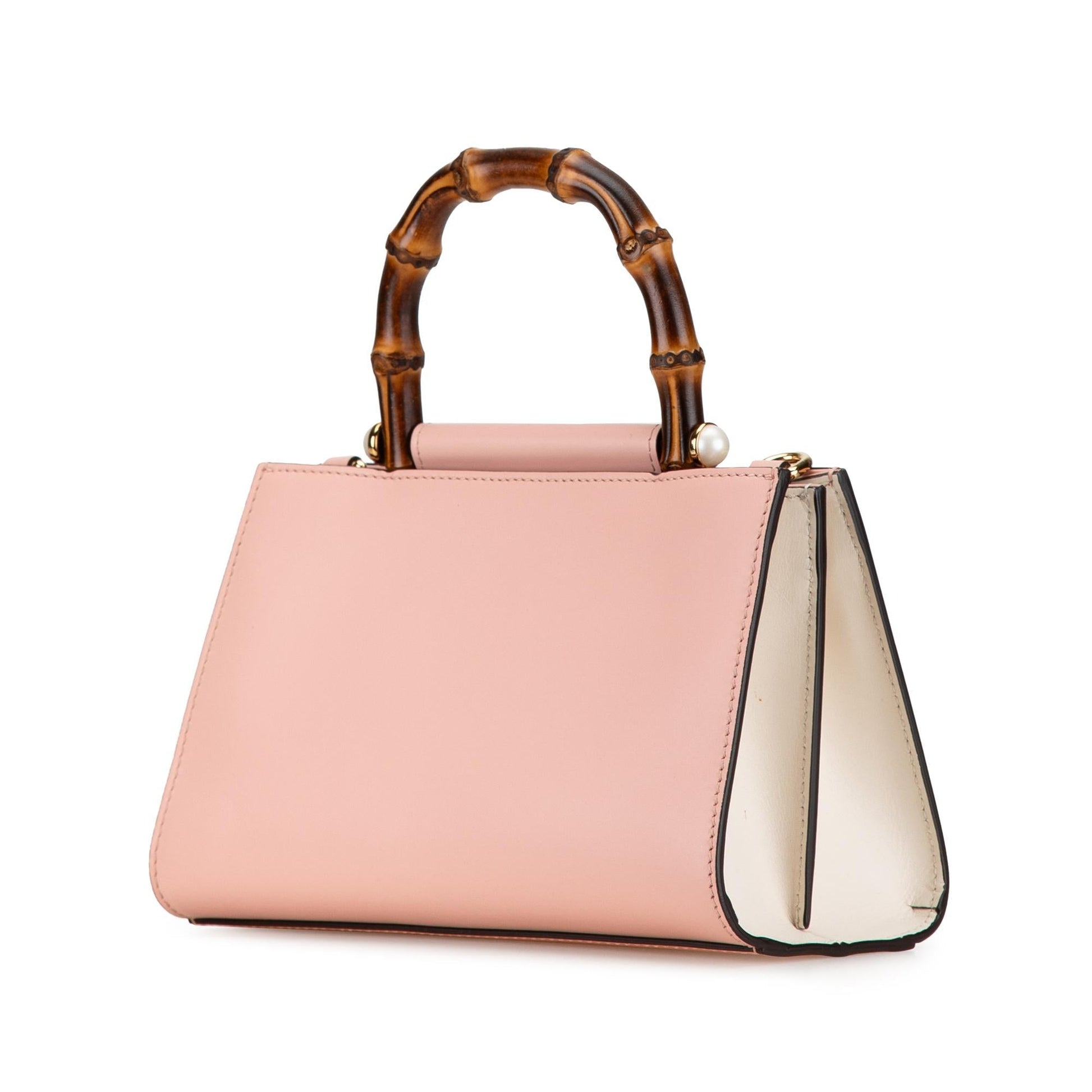 Gucci Bamboo Nymphaea SHG-AshhUs Leather Calf Pink Mini Satchel Bag