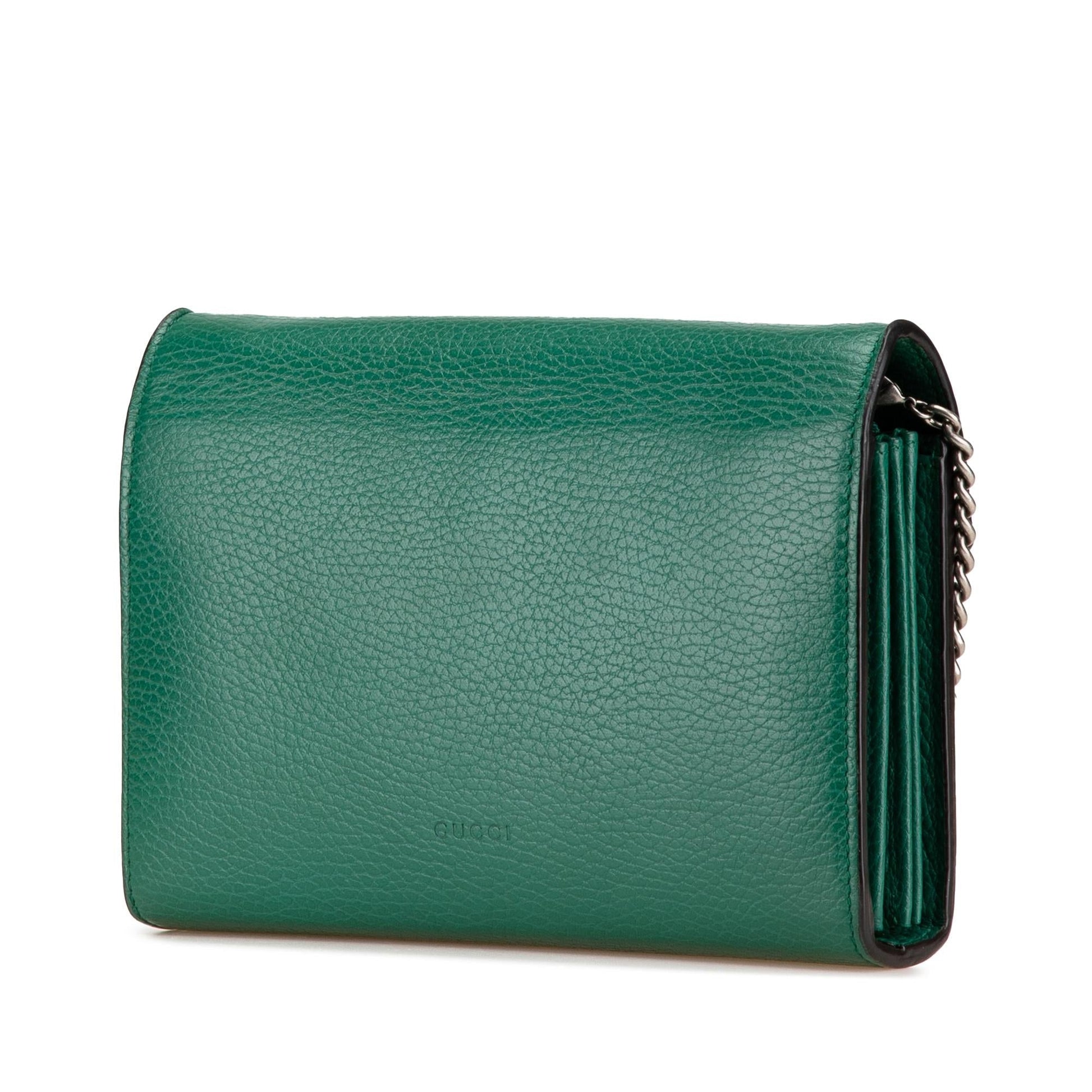 Gucci Dionysus Wallet on Chain Leather Calf Green Mini Crossbody Bag