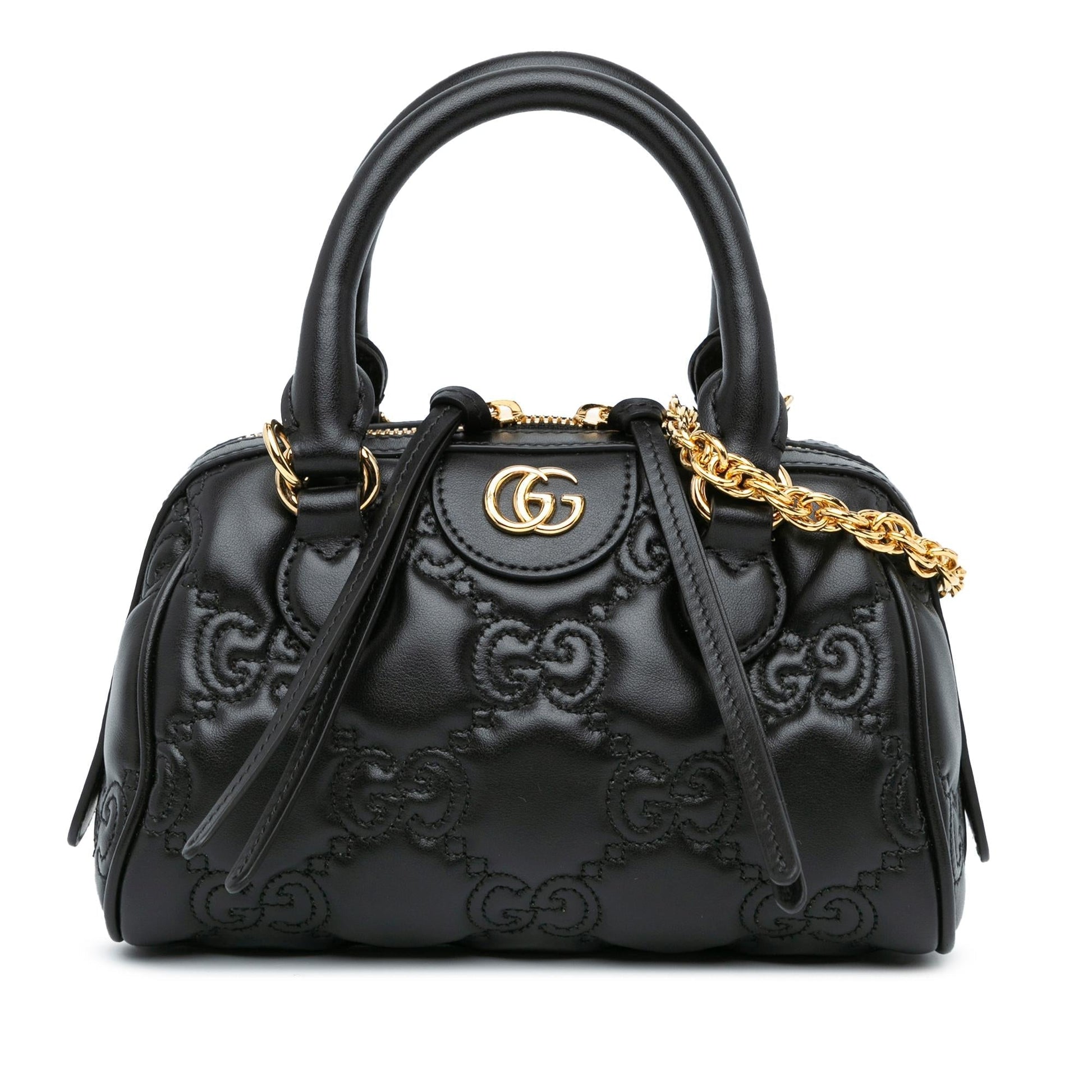 Gucci GG Marmont SHG-VvAtty Matelasse Leather Calf Black Satchel Bag