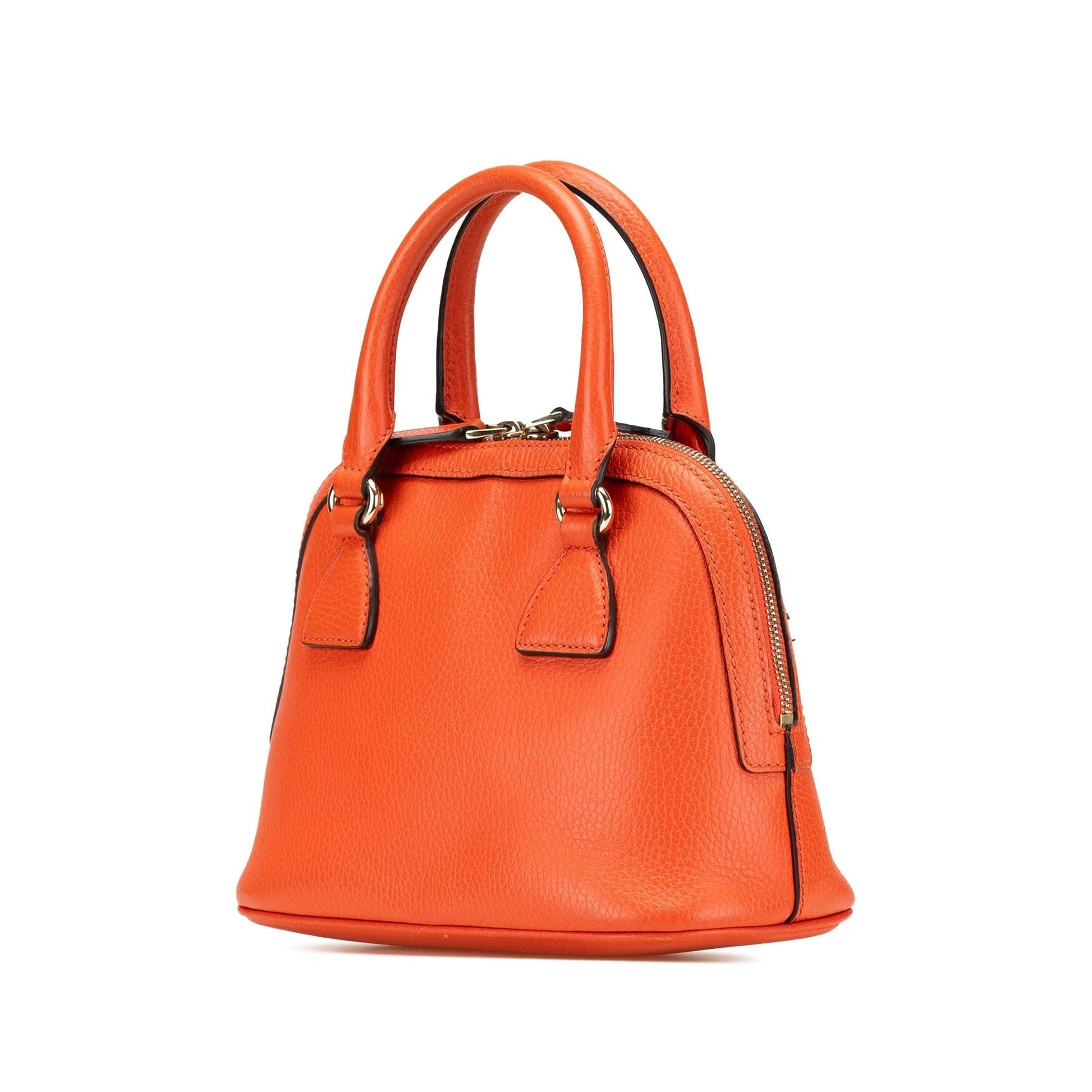Gucci Interlocking G Dome Leather Calf Orange Mini Satchel Bag
