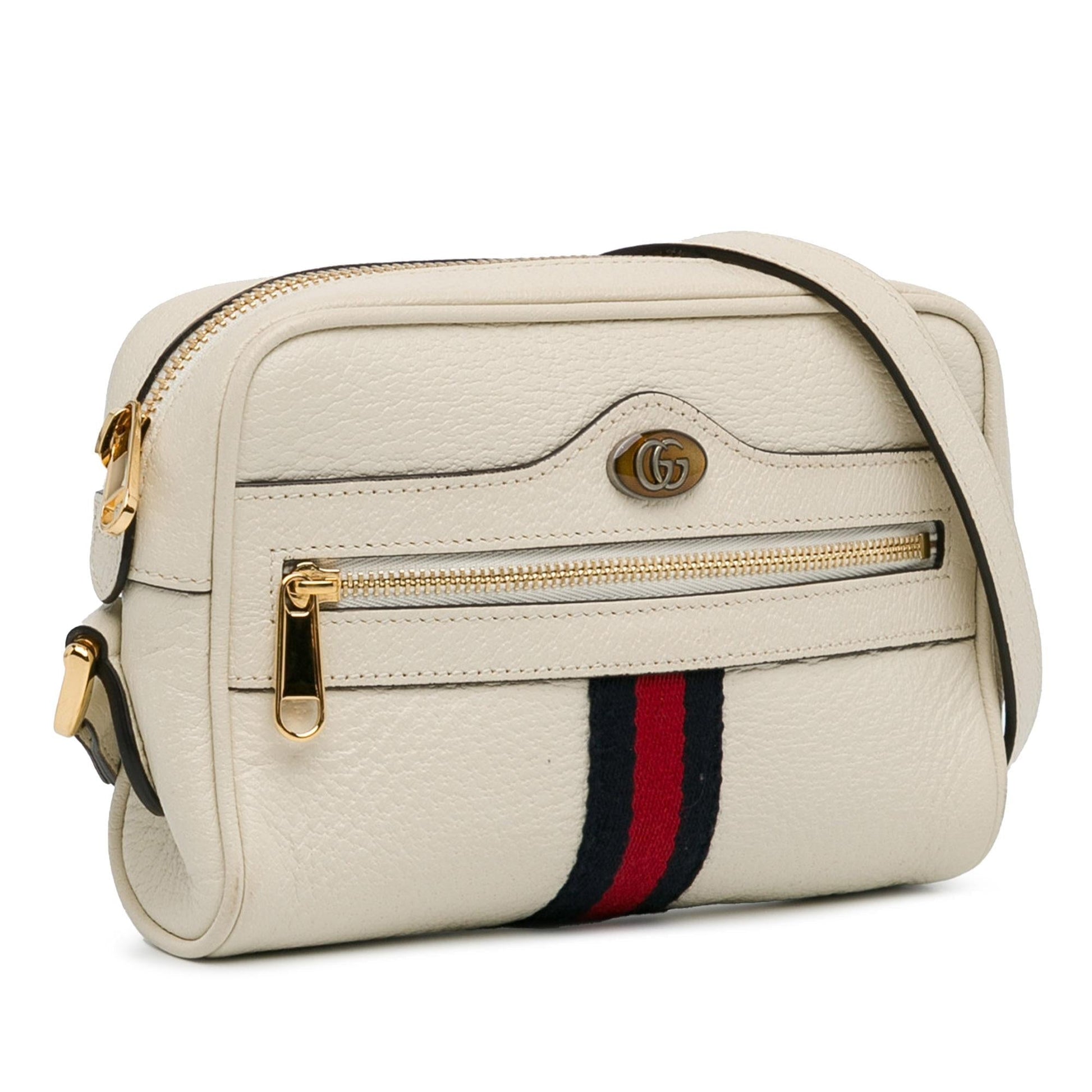 Gucci Ophidia SHG-YBIVkH Leather Calf White Mini Crossbody Bag