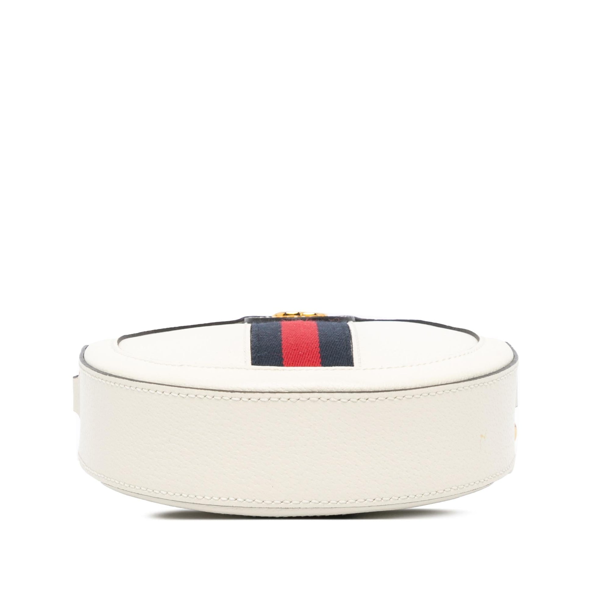 Gucci Ophidia Round Leather Calf White Mini Crossbody Bag Round Crossbody
