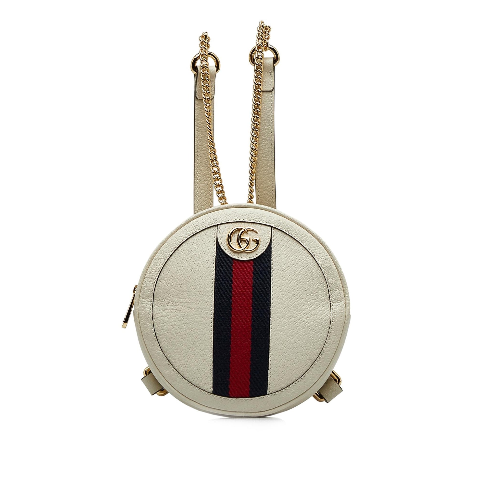 Gucci Round Ophidia Backpack Leather Calf White Mini