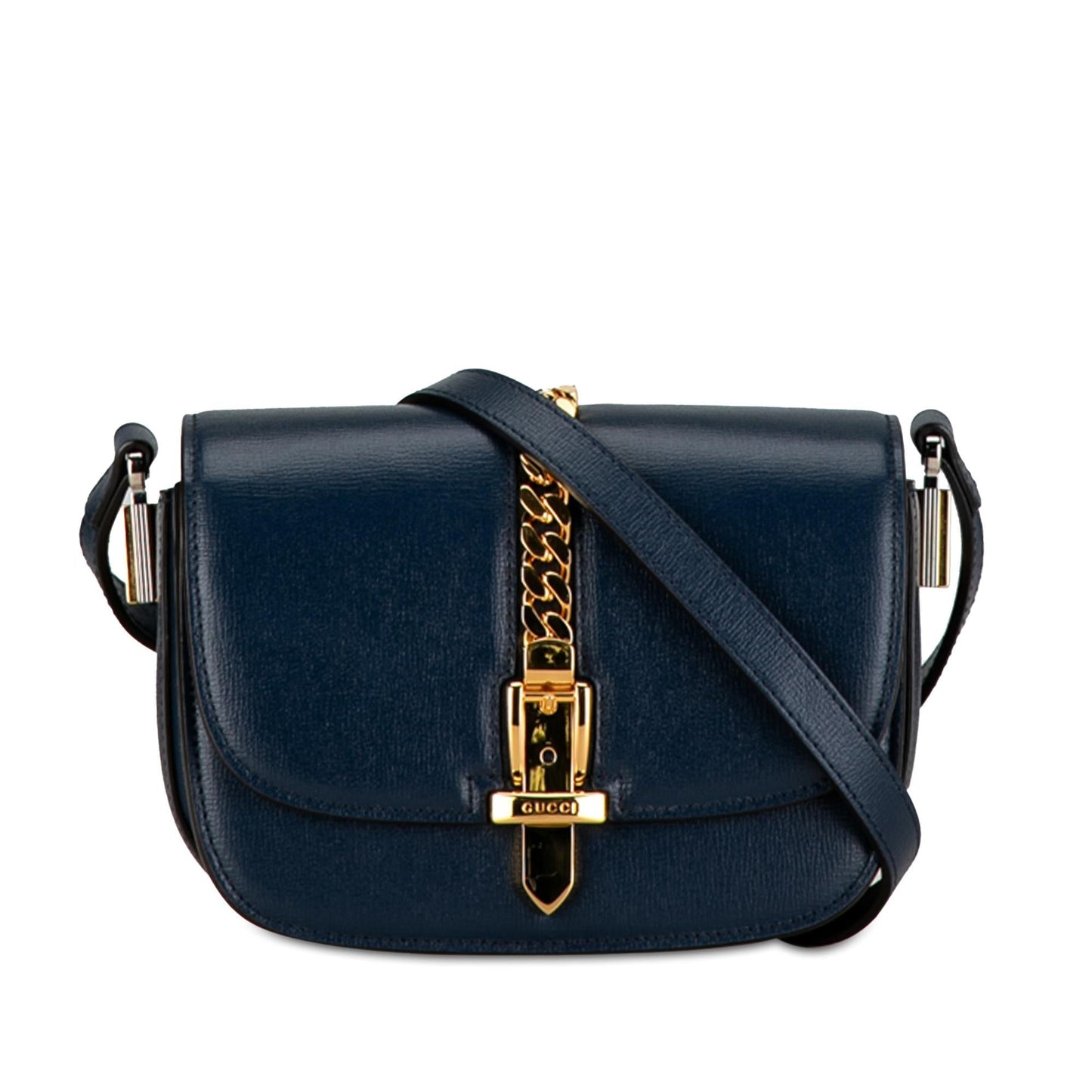 Gucci Sylvie SHG-OYMfne Leather Calf Blue Mini Crossbody Bag