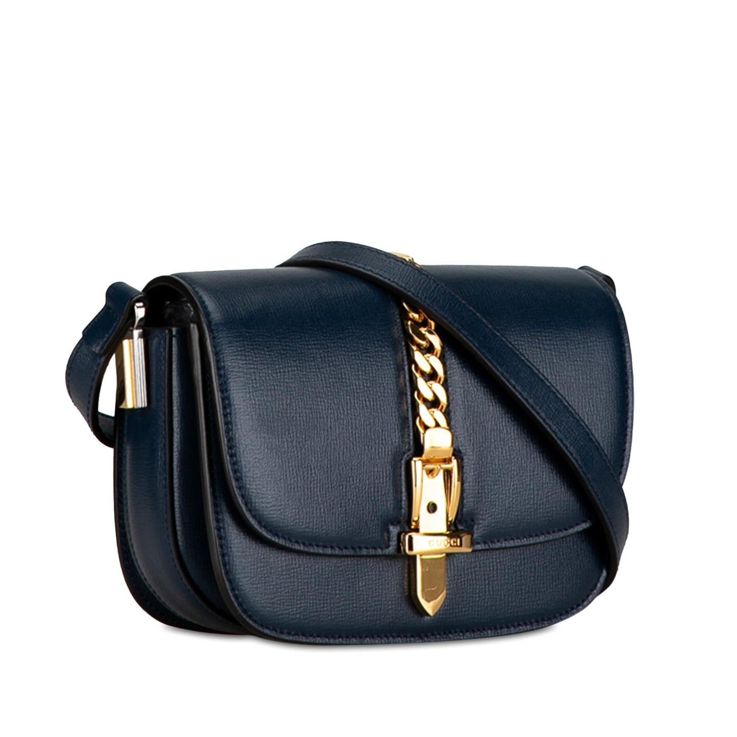 Gucci Sylvie SHG-OYMfne Leather Calf Blue Mini Crossbody Bag