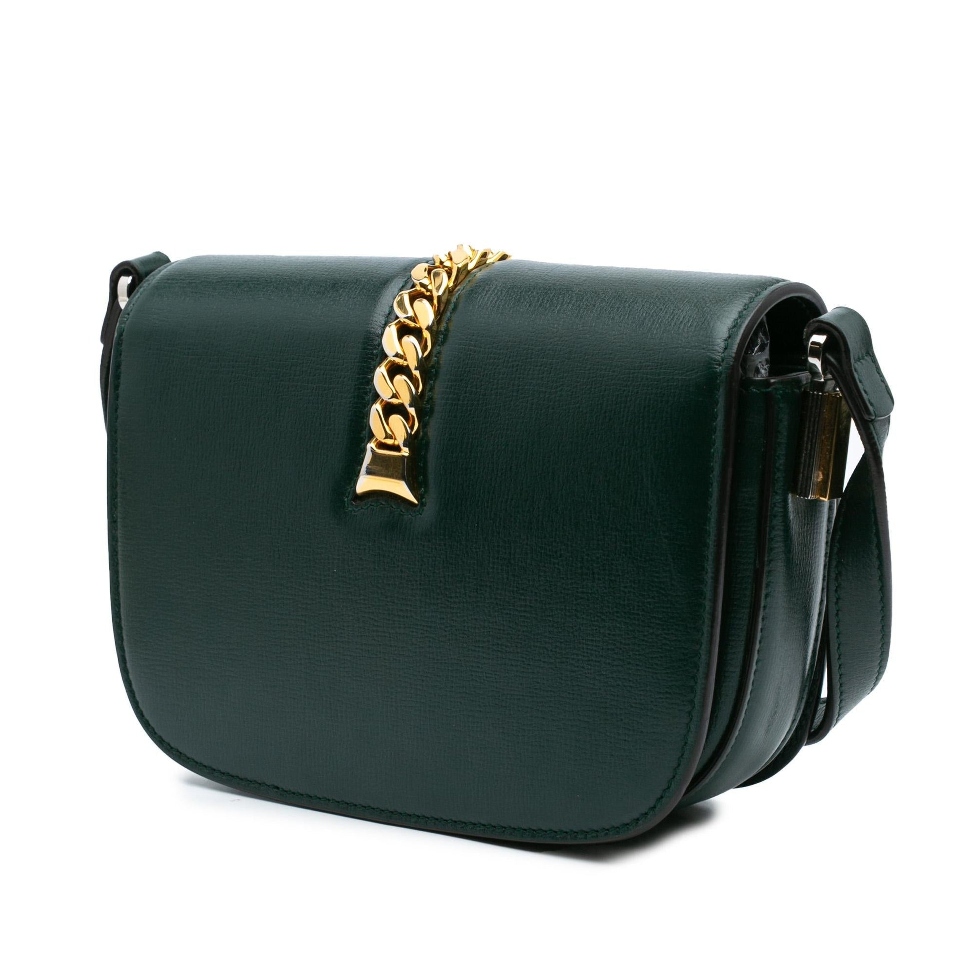 Gucci Sylvie Leather Calf Green Mini Crossbody Bag Sylvie Crossbody