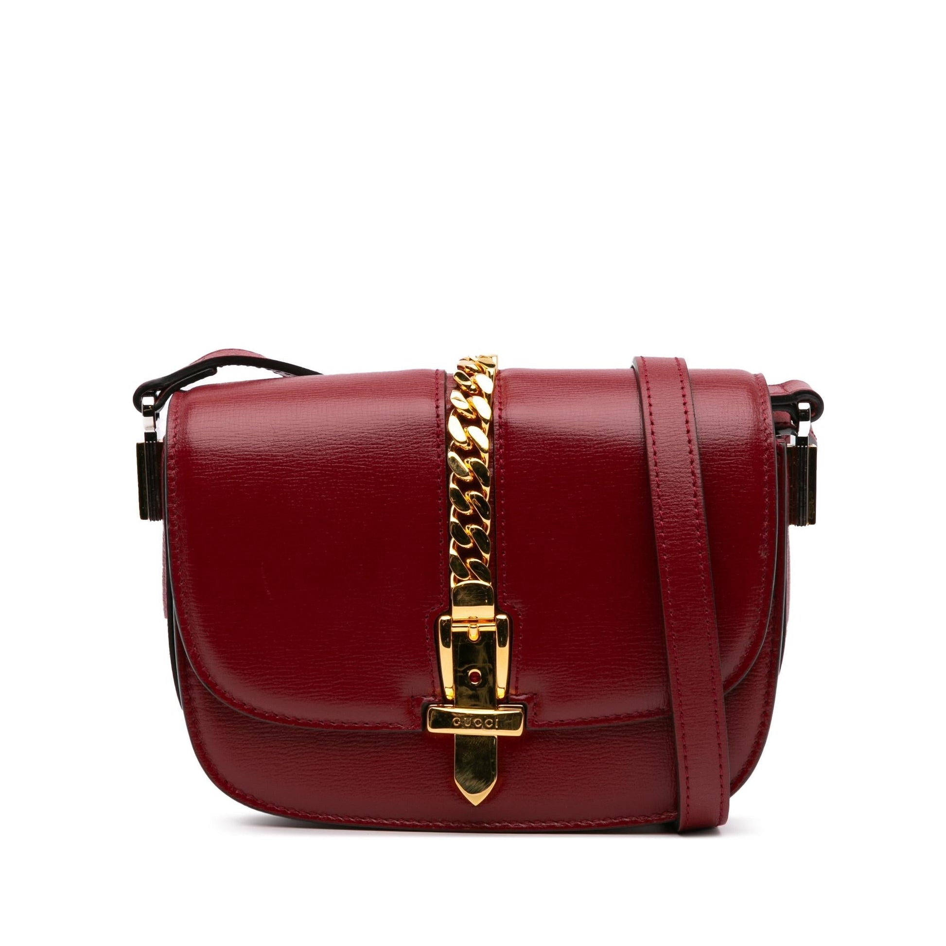 Gucci Sylvie Leather Calf Red Mini Crossbody Bag Crossbody 1