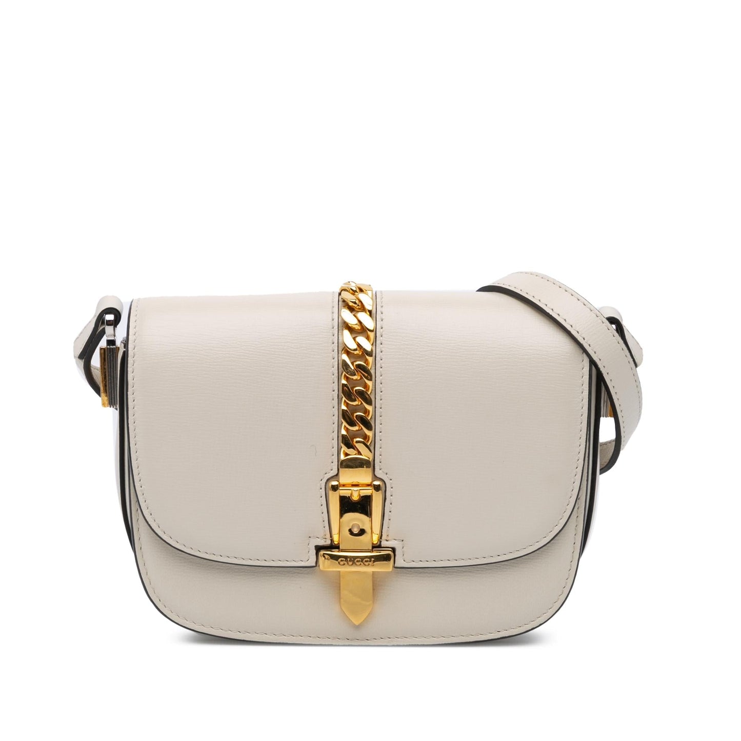 Gucci Sylvie Leather Calf White Mini Crossbody Bag Crossbody 3