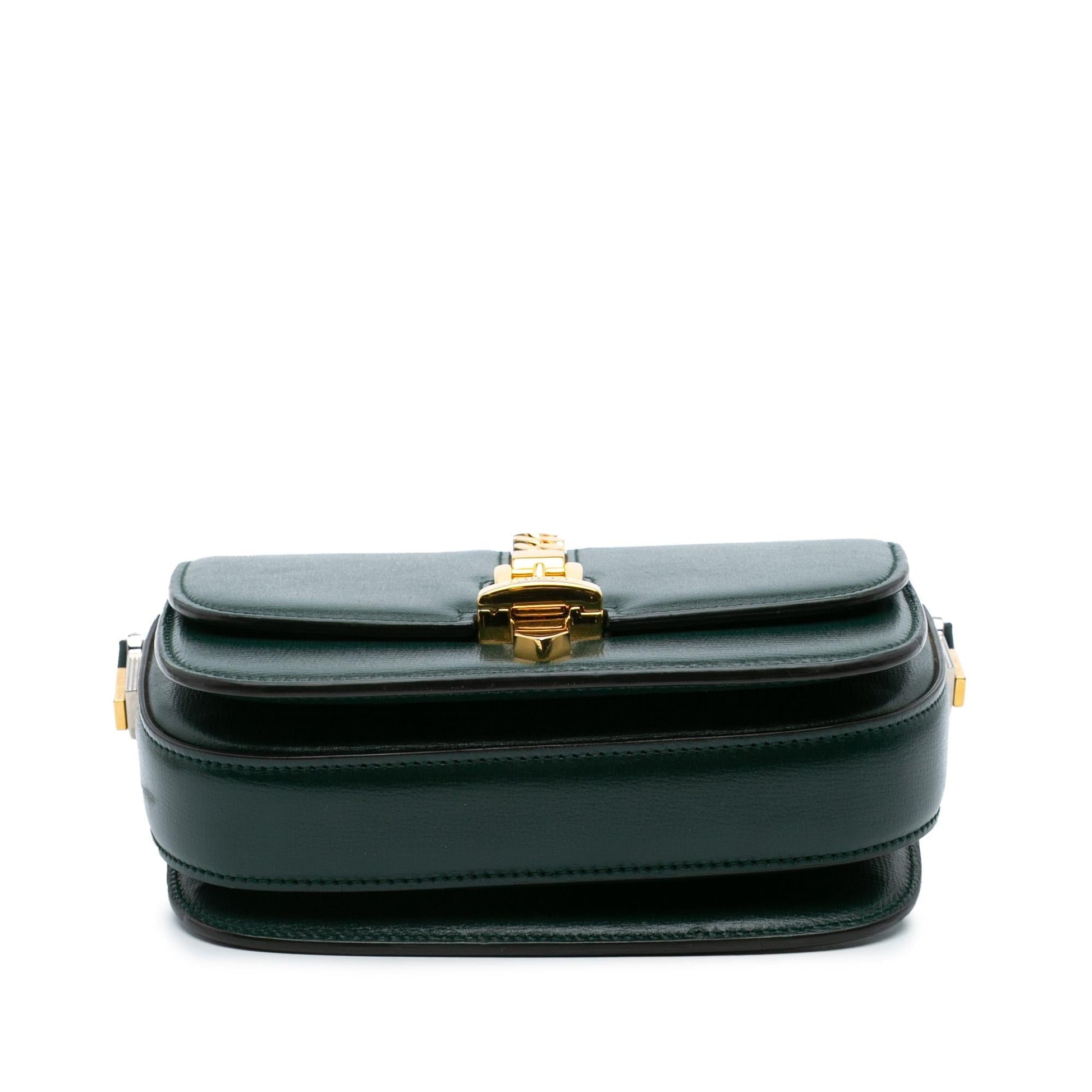 Gucci Sylvie Leather Calf Green Mini Crossbody Bag