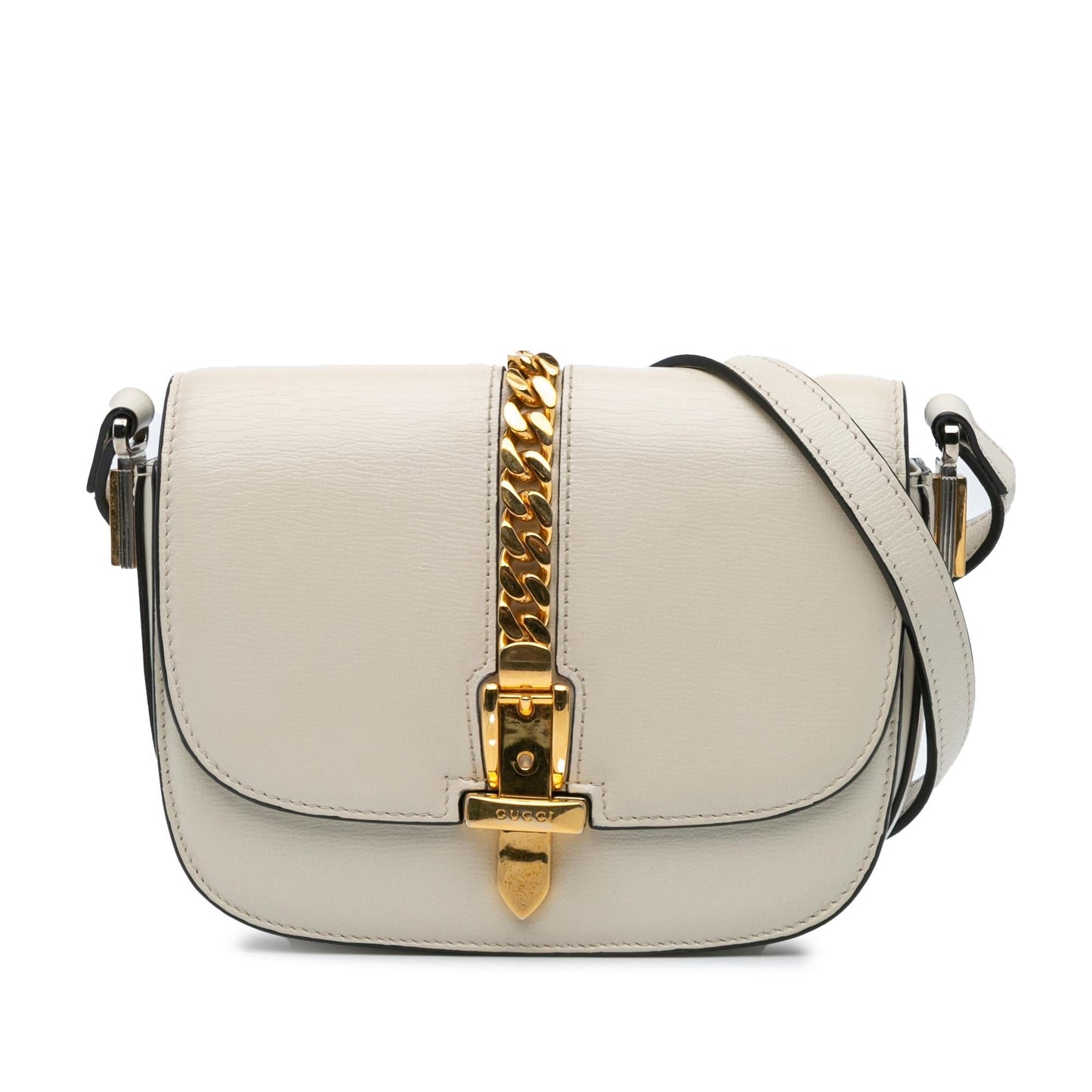 Gucci Sylvie Leather Calf White Mini Crossbody Bag Crossbody 7