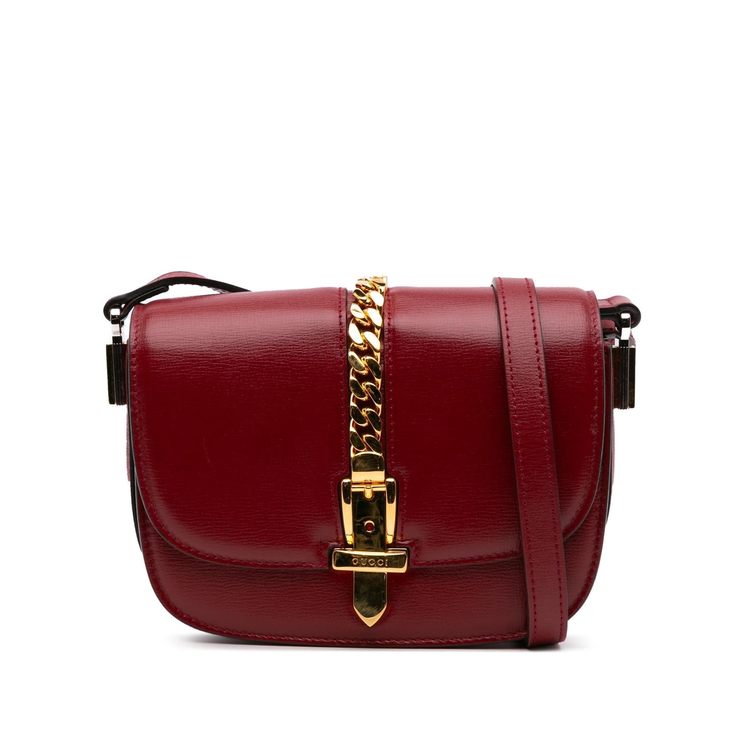 Gucci Sylvie Leather Calf Red Mini Crossbody Bag Crossbody 10
