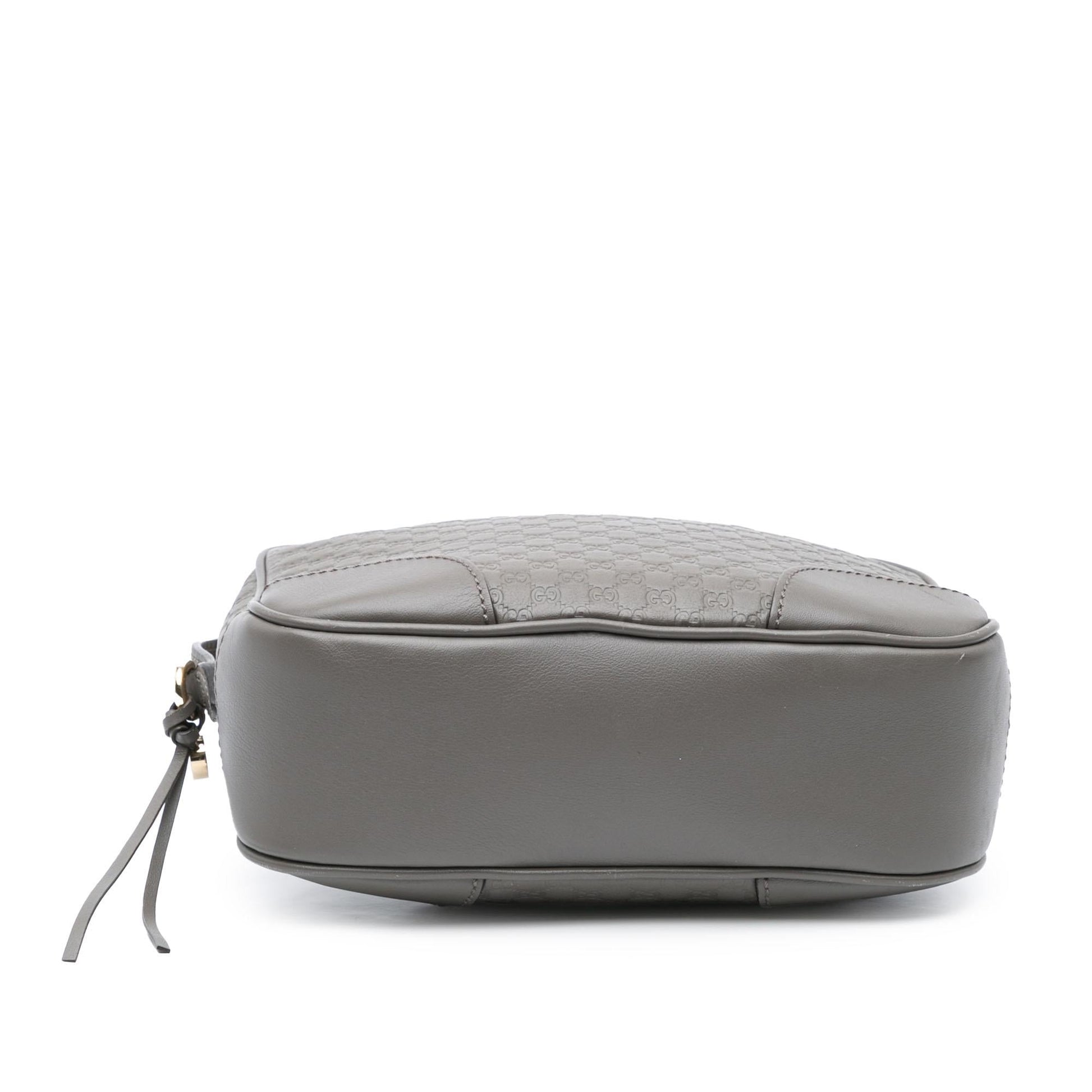 Gucci Microguccissima Bree Calf Grey Mini Crossbody Bag