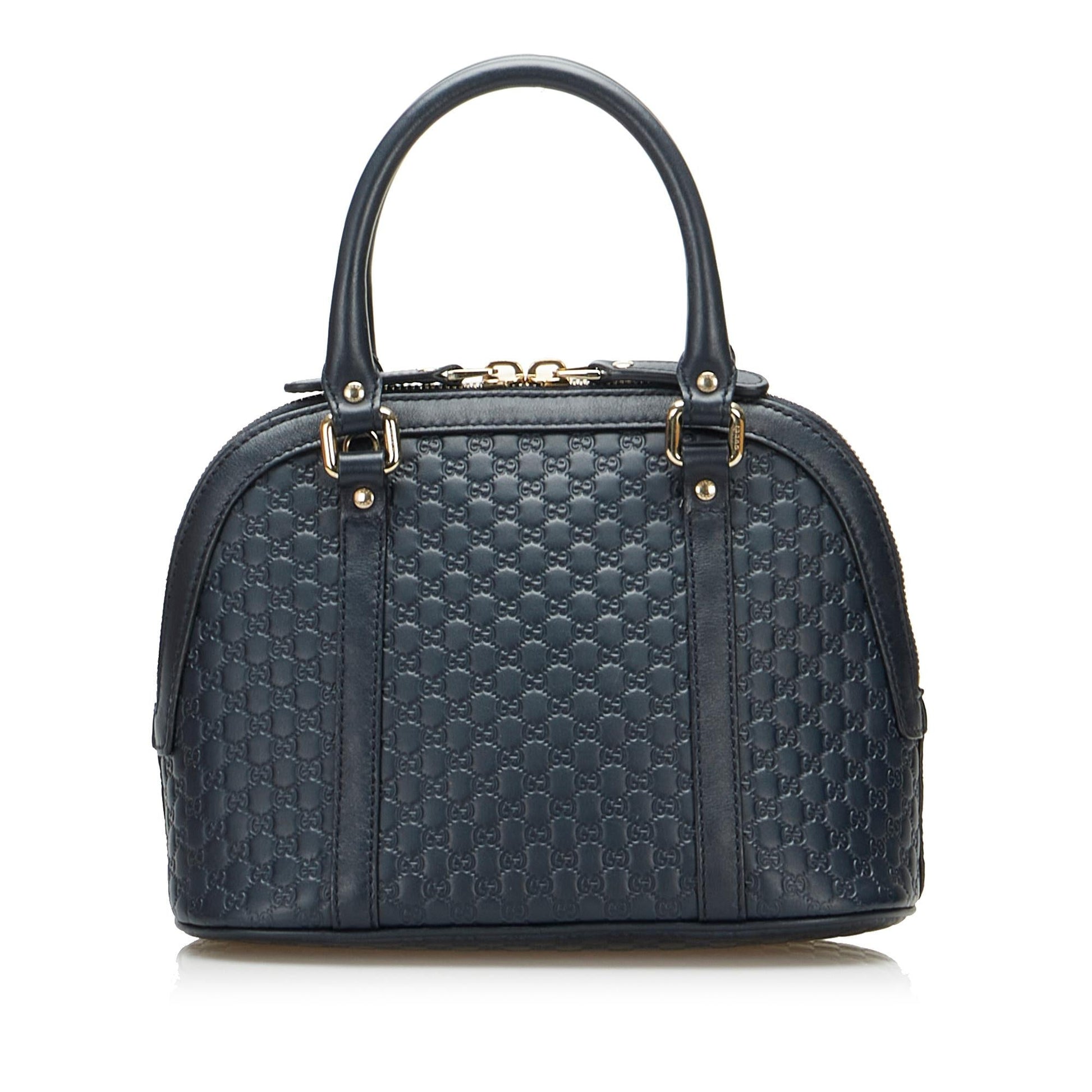 Gucci Microguccissima Dome SHG-YHaJus Calf Black Mini Satchel Bag