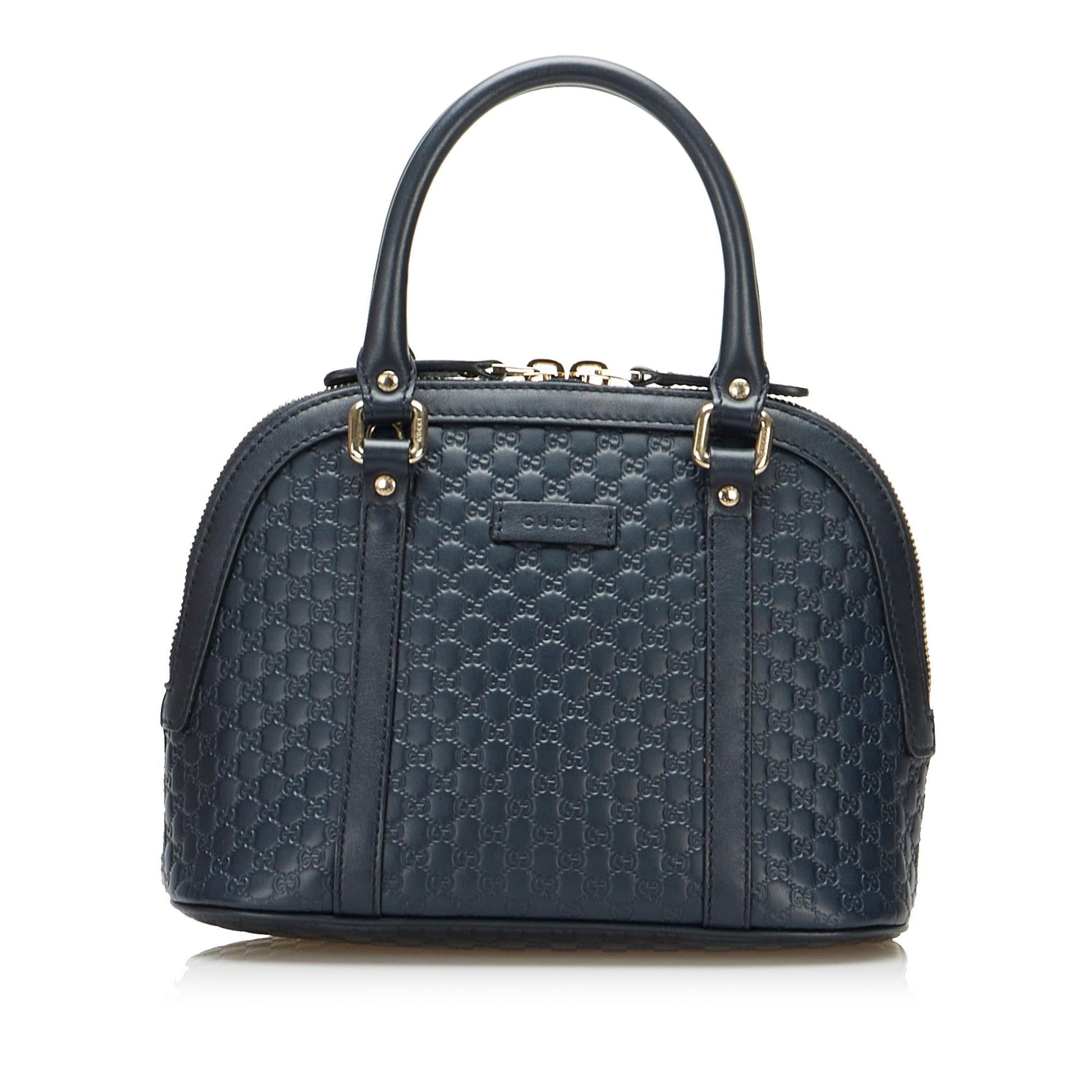 Gucci Microguccissima Dome SHG-YHaJus Calf Black Mini Satchel Bag